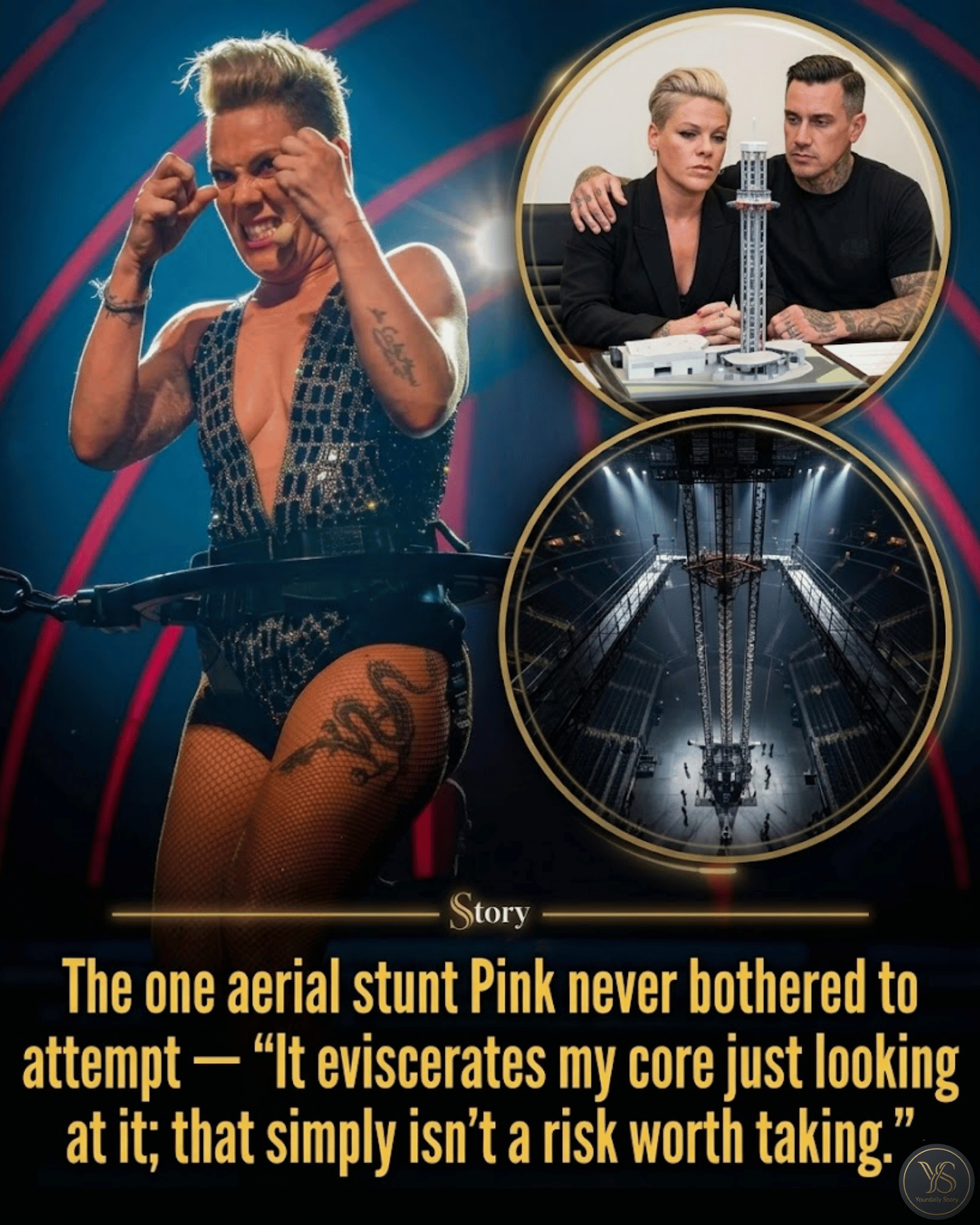 The one aerial stunt Pink never bothered to attempt — “It eviscerates my core just looking at it; that simply isn’t a risk worth taking.”