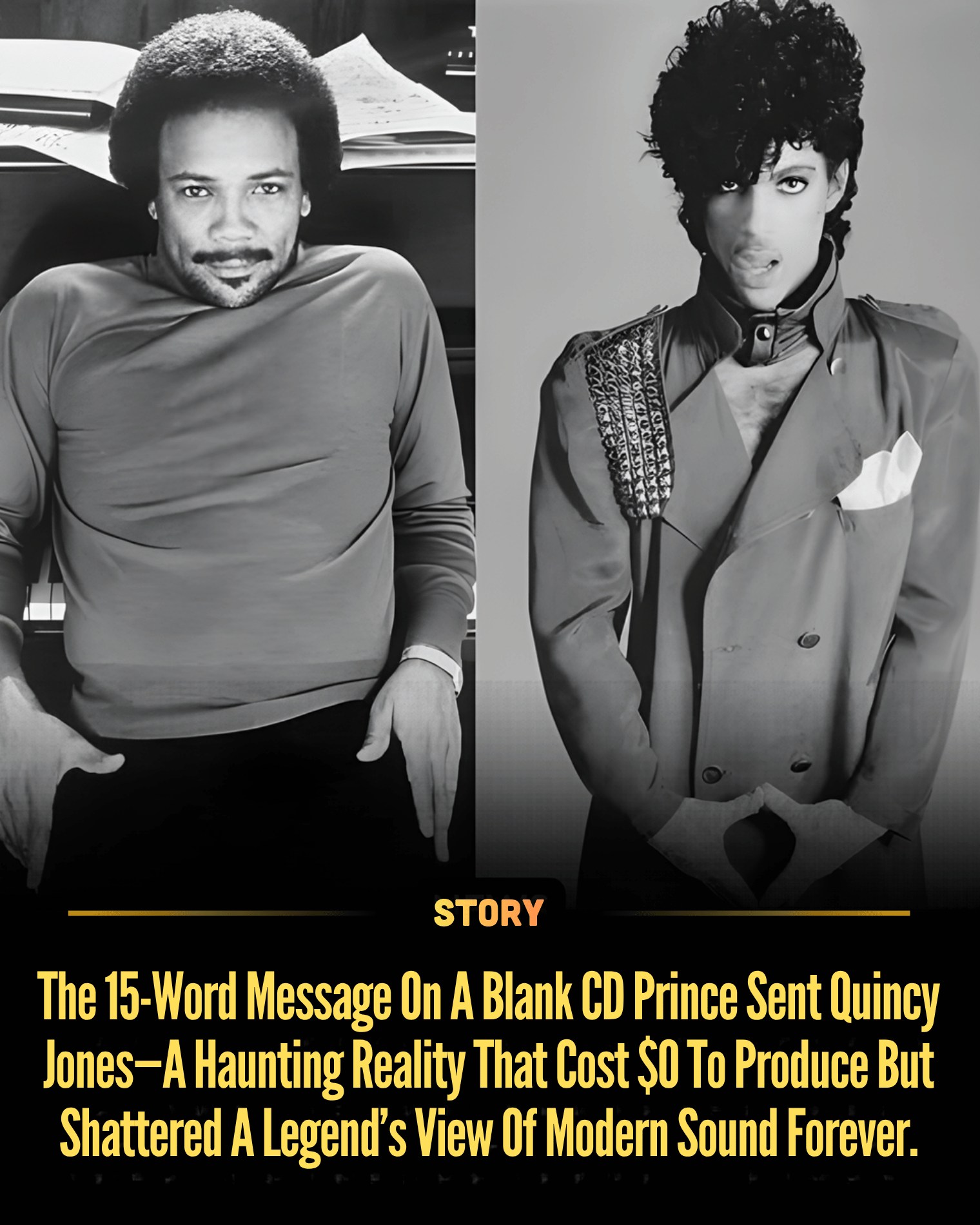The 15-Word Message On A Blank CD Prince Sent Quincy Jones—A Haunting Reality That Cost $0 To Produce But Shattered A Legend’s View Of Modern Sound Forever.
