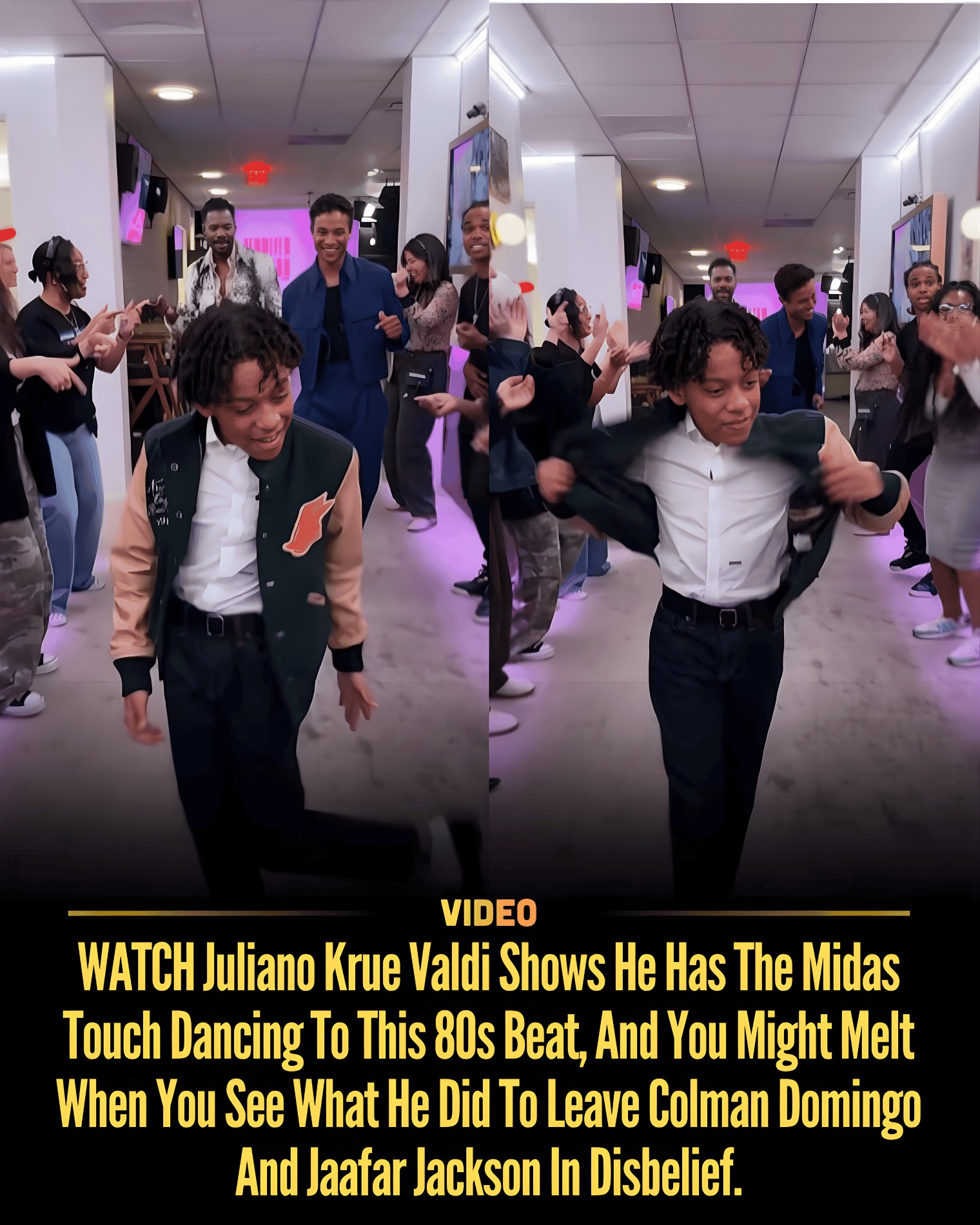 WATCH Juliano Krue Valdi Shows He Has The Midas Touch Dancing To This 80s Beat, And You Might Melt When You See What He Did To Leave Colman Domingo And Jaafar Jackson In Disbelief.