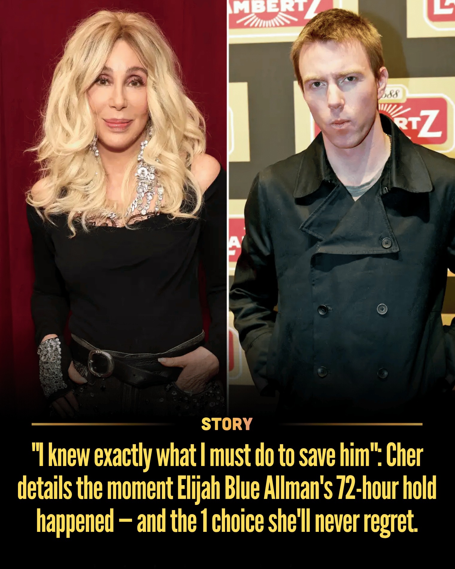 “I knew exactly what I must do to save him”: Cher details the moment Elijah Blue Allman’s 72-hour hold happened — and the 1 choice she’ll never regret.