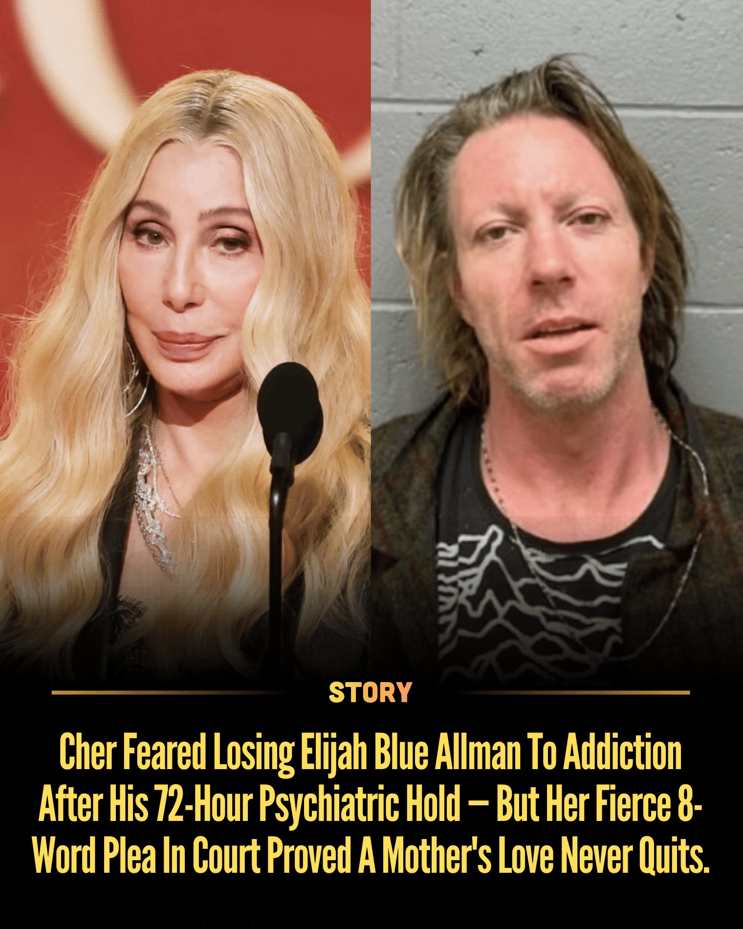 Cher Feared Losing Elijah Blue Allman To Addiction After His 72-Hour Psychiatric Hold — But Her Fierce 8-Word Plea In Court Proved A Mother’s Love Never Quits.