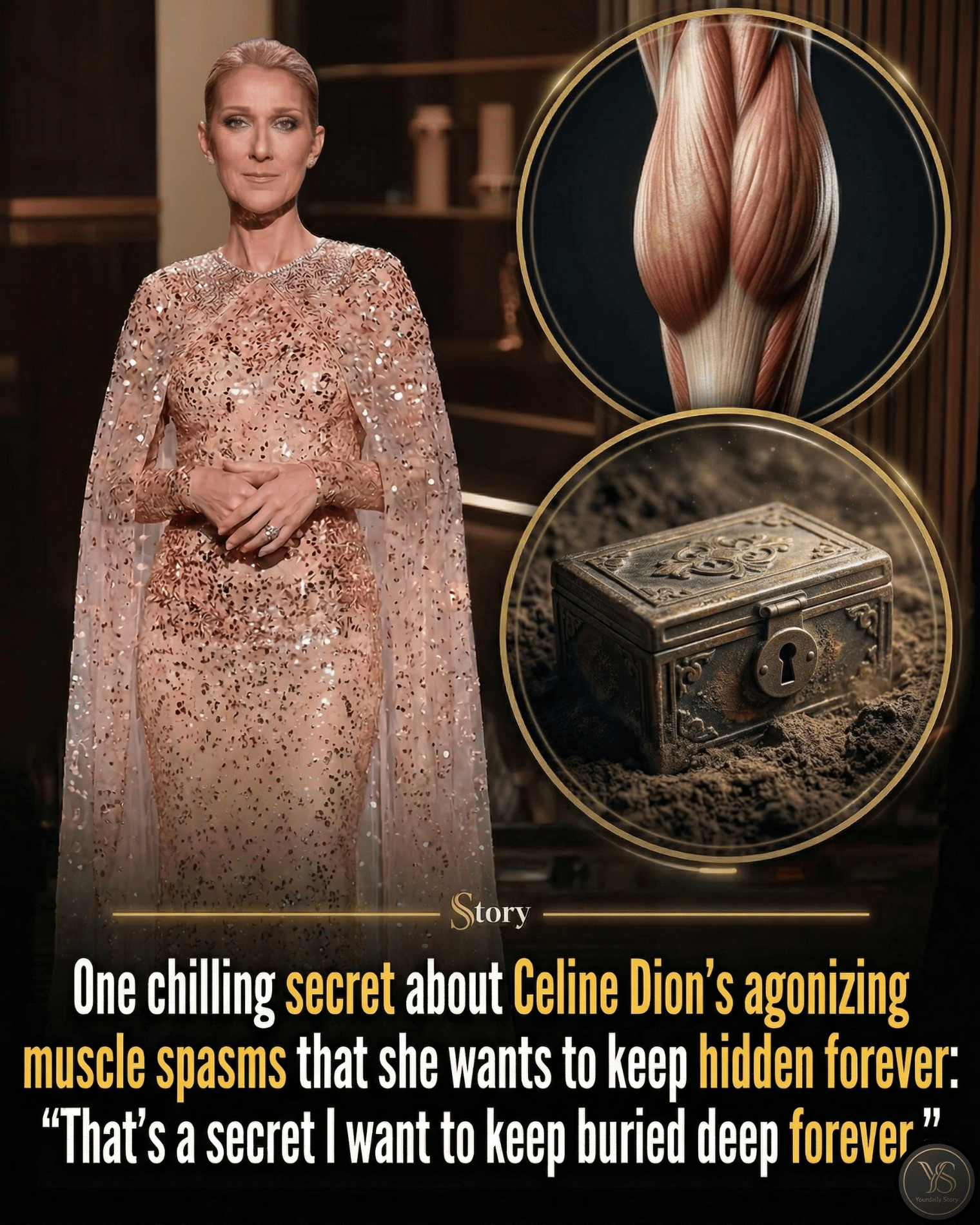 One chilling secret about Celine Dion’s agonizing muscle spasms that she wants to keep hidden forever: “That’s a secret I want to keep buried deep forever.”