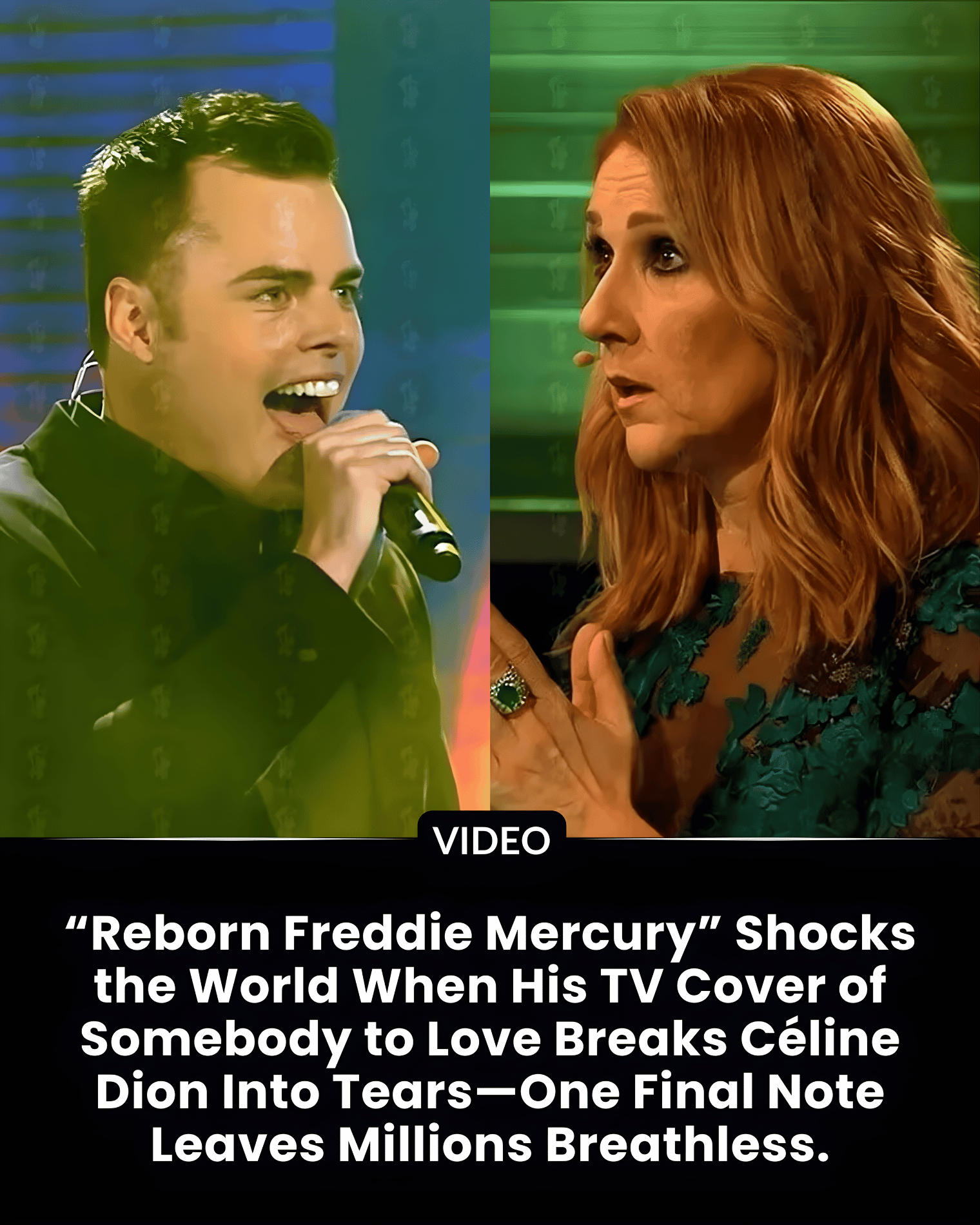 “Reborn Freddie Mercury” Shocks the World When His TV Cover of Somebody to Love Breaks Céline Dion Into Tears—One Final Note Leaves Millions Breathless.