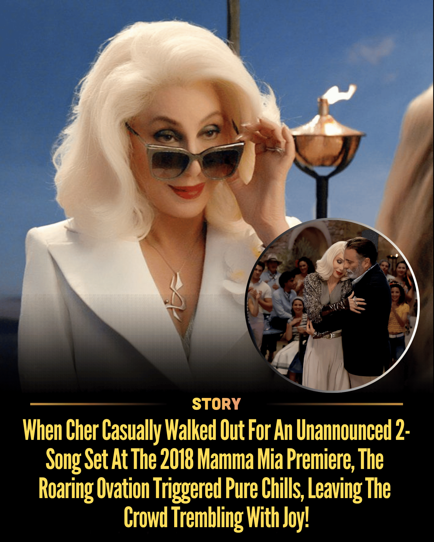 When Cher Casually Walked Out For An Unannounced 2-Song Set At The 2018 Mamma Mia Premiere, The Roaring Ovation Triggered Pure Chills, Leaving The Crowd Trembling With Joy!