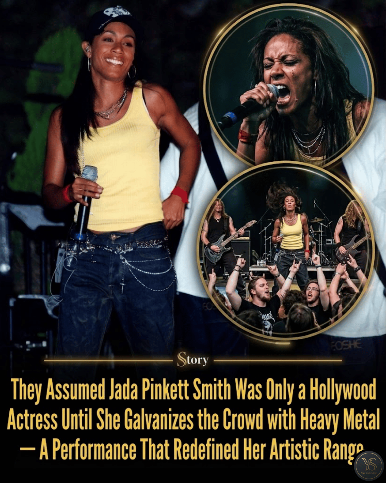 They Assumed Jada Pinkett Smith Was Only a Hollywood Actress Until She Galvanizes the Crowd with Heavy Metal — A Performance That Redefined Her Artistic Range.