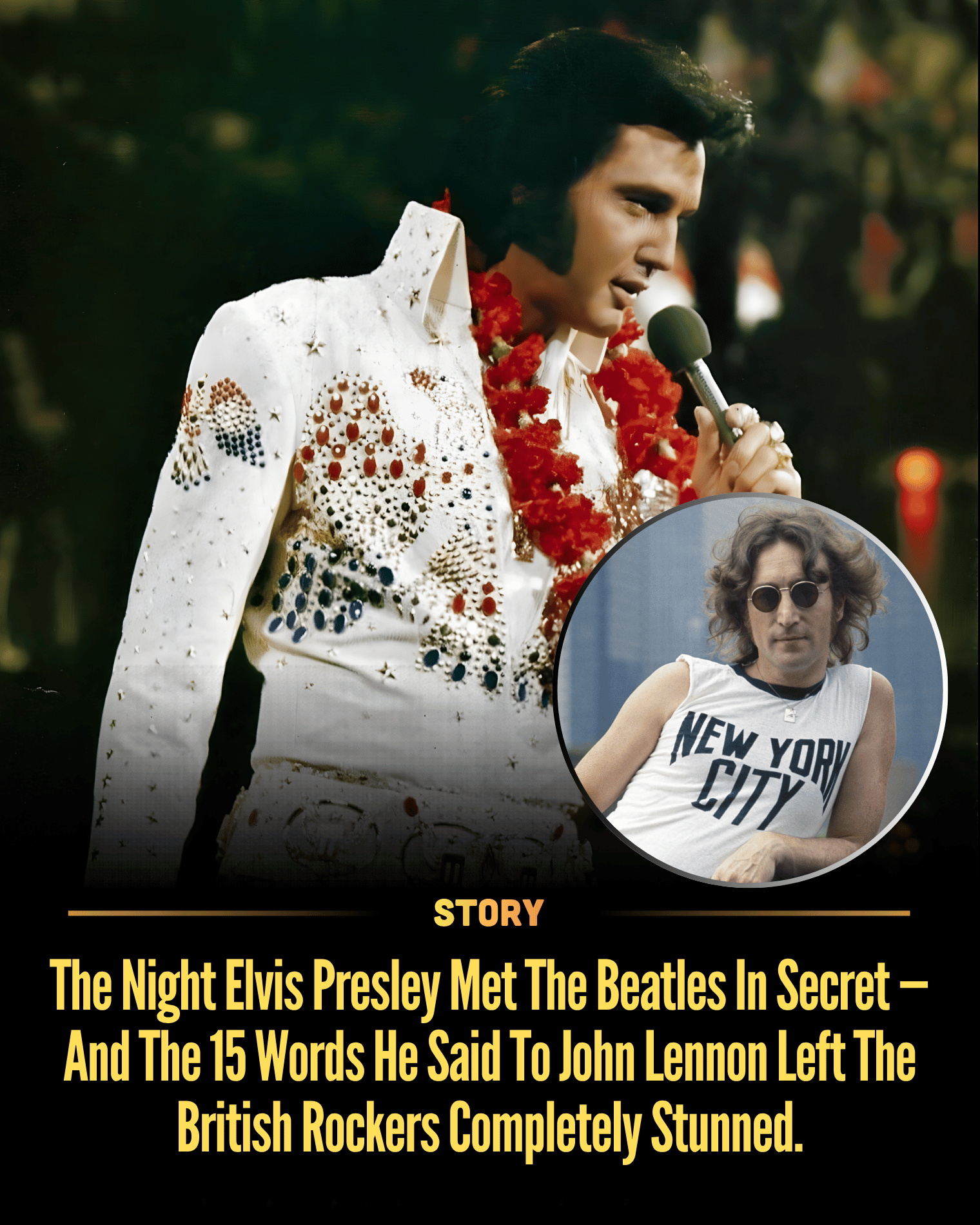 The Night Elvis Presley Met The Beatles In Secret — And The 15 Words He Said To John Lennon Left The British Rockers Completely Stunned.