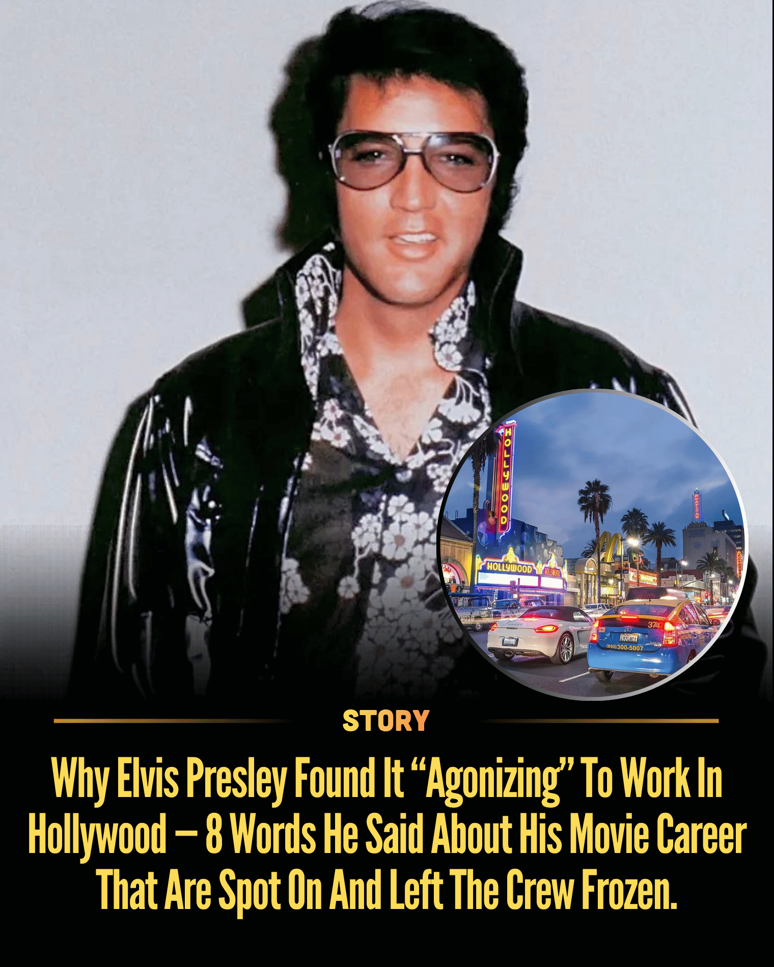 Why Elvis Presley Found It “Agonizing” To Work In Hollywood — 8 Words He Said About His Movie Career That Are Spot On And Left The Crew Frozen. Elvis Presley is trapped in a glittering Hollywood machine that’s quietly draining his passion, and behind the scenes, frustration is reaching a breaking point. As another shallow scene unfolds, one brutally honest remark slips out, instantly freezing the entire set and exposing a truth fans were never meant to hear. [Read More]