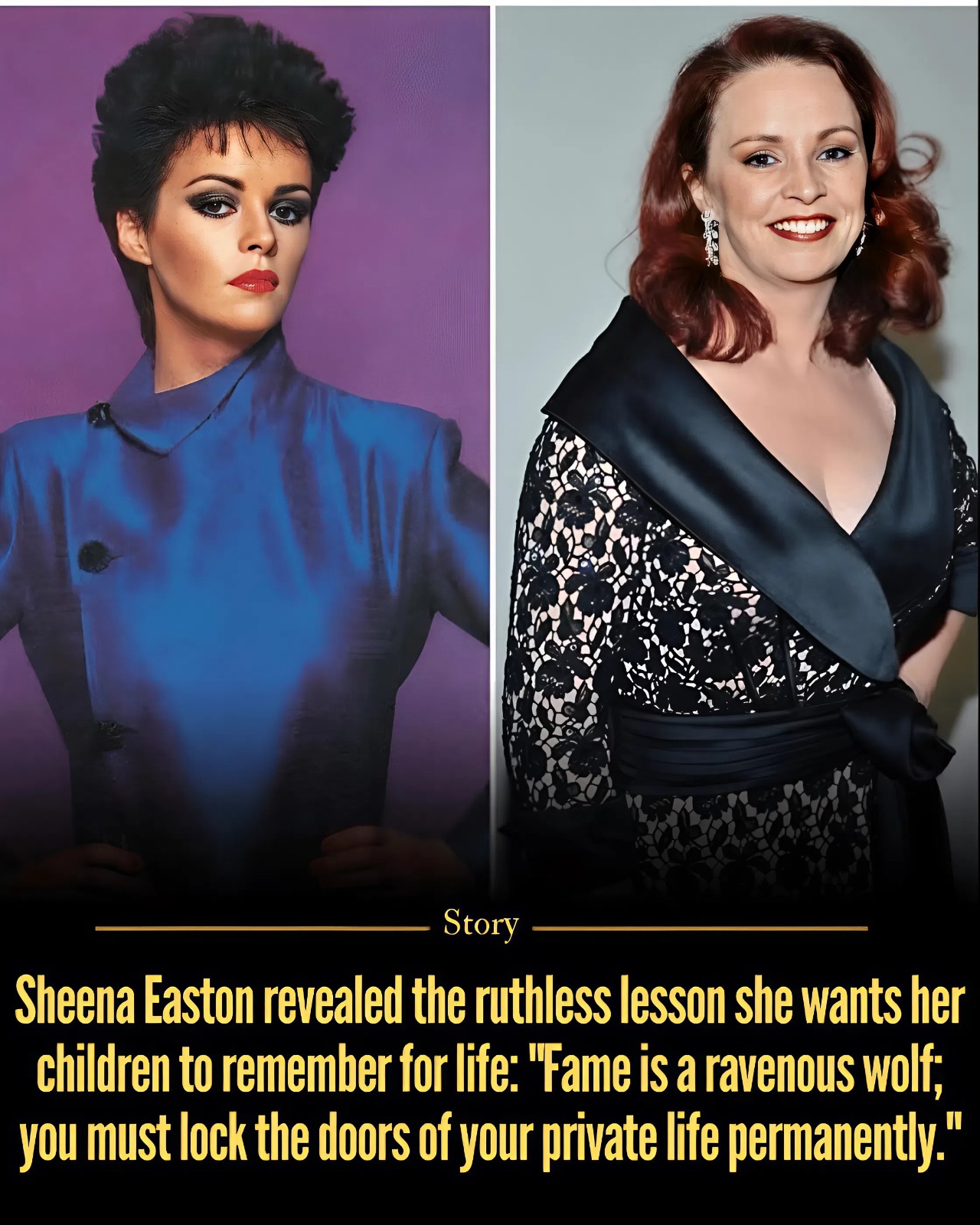 Sheena Easton revealed the ruthless lesson she wants her children to remember for life: “Fame is a ravenous wolf; you must lock the doors of your private life permanently.”