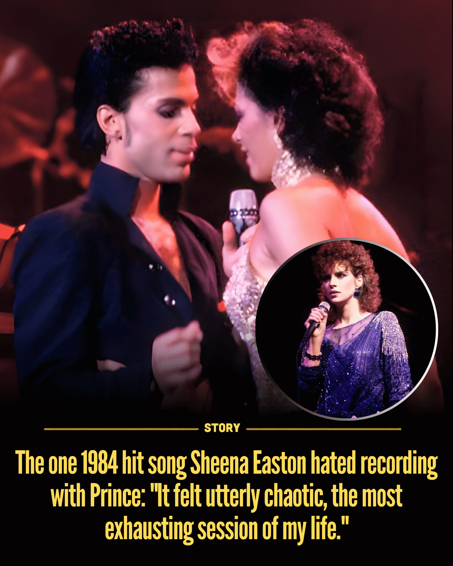 The one 1984 hit song Sheena Easton hated recording with Prince: “It felt utterly chaotic, the most exhausting session of my life.”