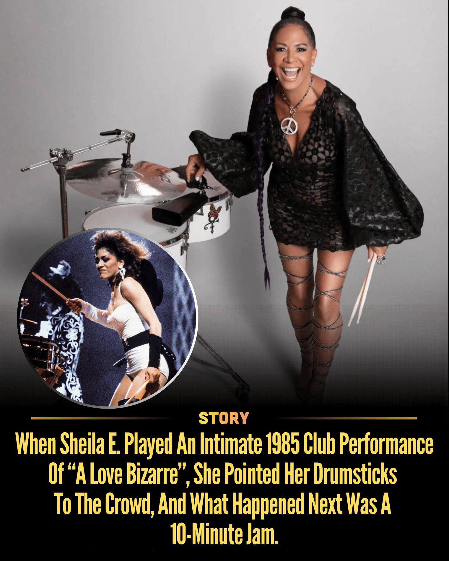 When Sheila E. Played An Intimate 1985 Club Performance Of “A Love Bizarre”, She Pointed Her Drumsticks To The Crowd, And What Happened Next Was A 10-Minute Jam.