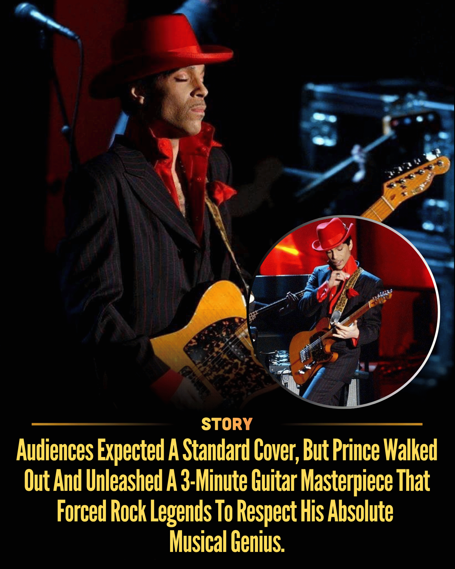 Audiences Expected A Standard Cover, But Prince Walked Out And Unleashed A 3-Minute Guitar Masterpiece That Forced Rock Legends To Respect His Absolute Musical Genius.