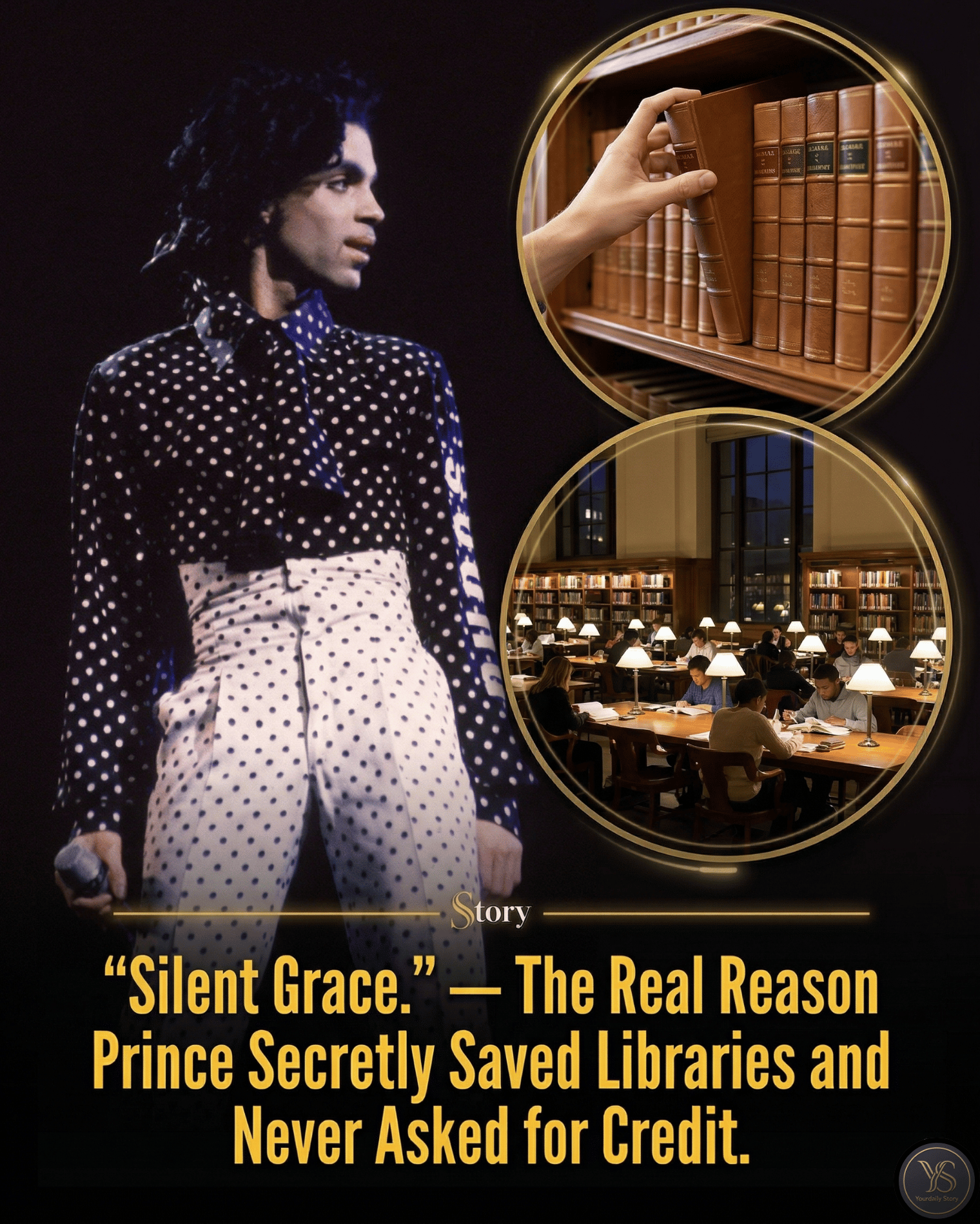 “Silent Grace.” — The Real Reason Prince Secretly Saved Libraries and Never Asked for Credit.