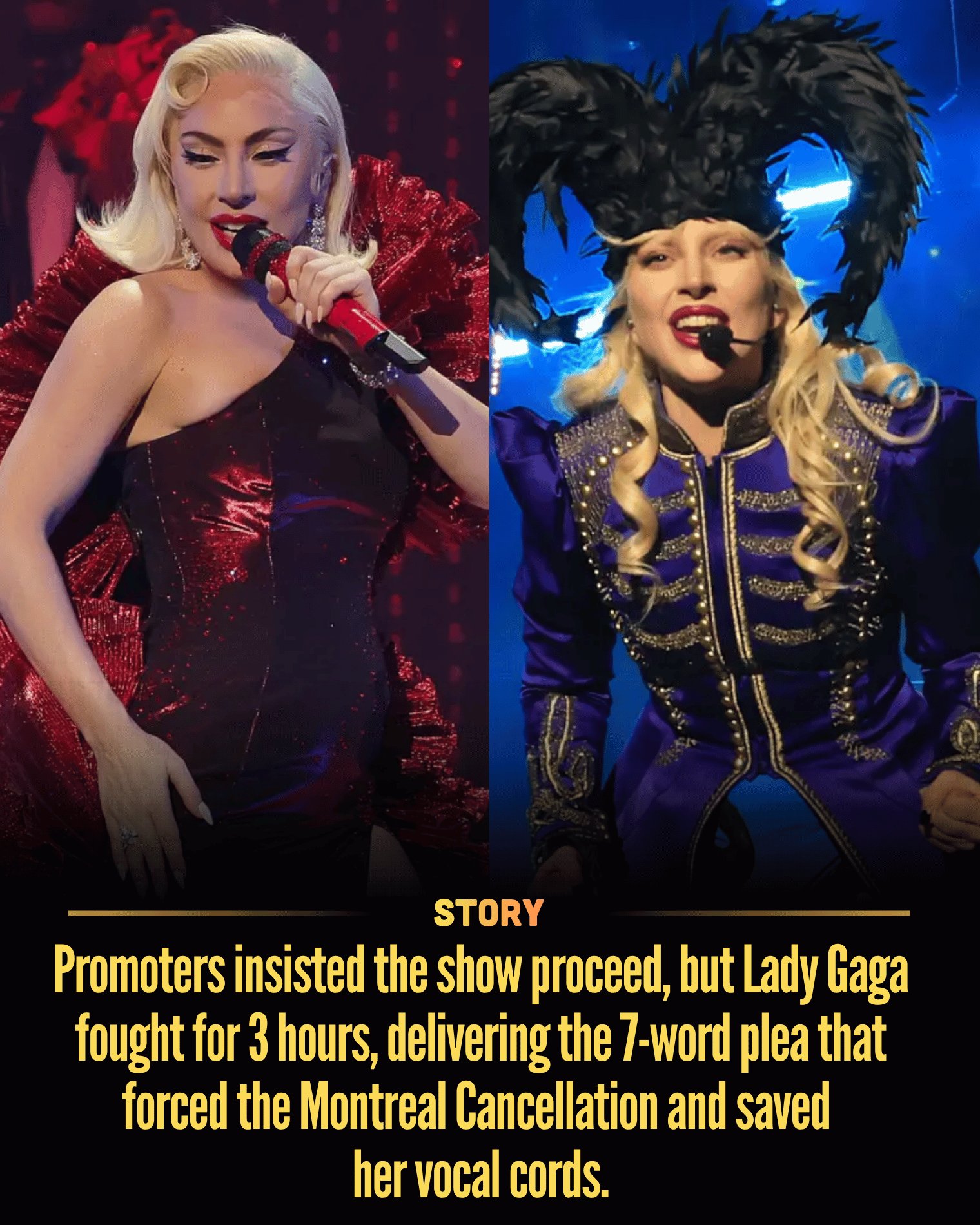 Promoters insisted the show proceed, but Lady Gaga fought for 3 hours, delivering the 7-word plea that forced the Montreal Cancellation and saved her vocal cords.