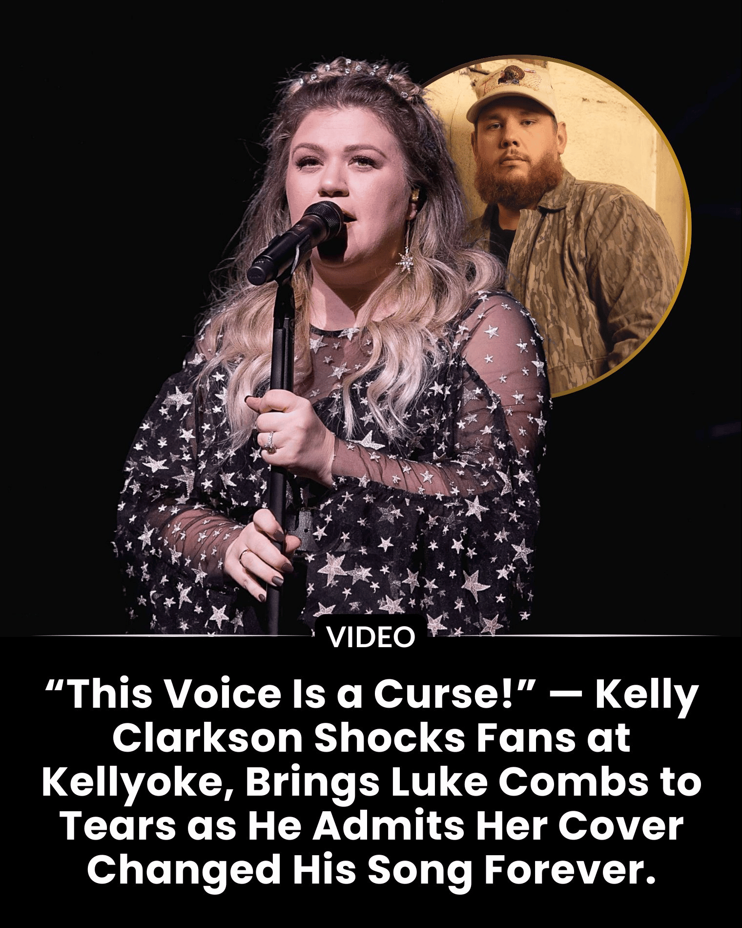 “This Voice Is a Curse!” — Kelly Clarkson Shocks Fans at Kellyoke, Brings Luke Combs to Tears as He Admits Her Cover Changed His Song Forever.