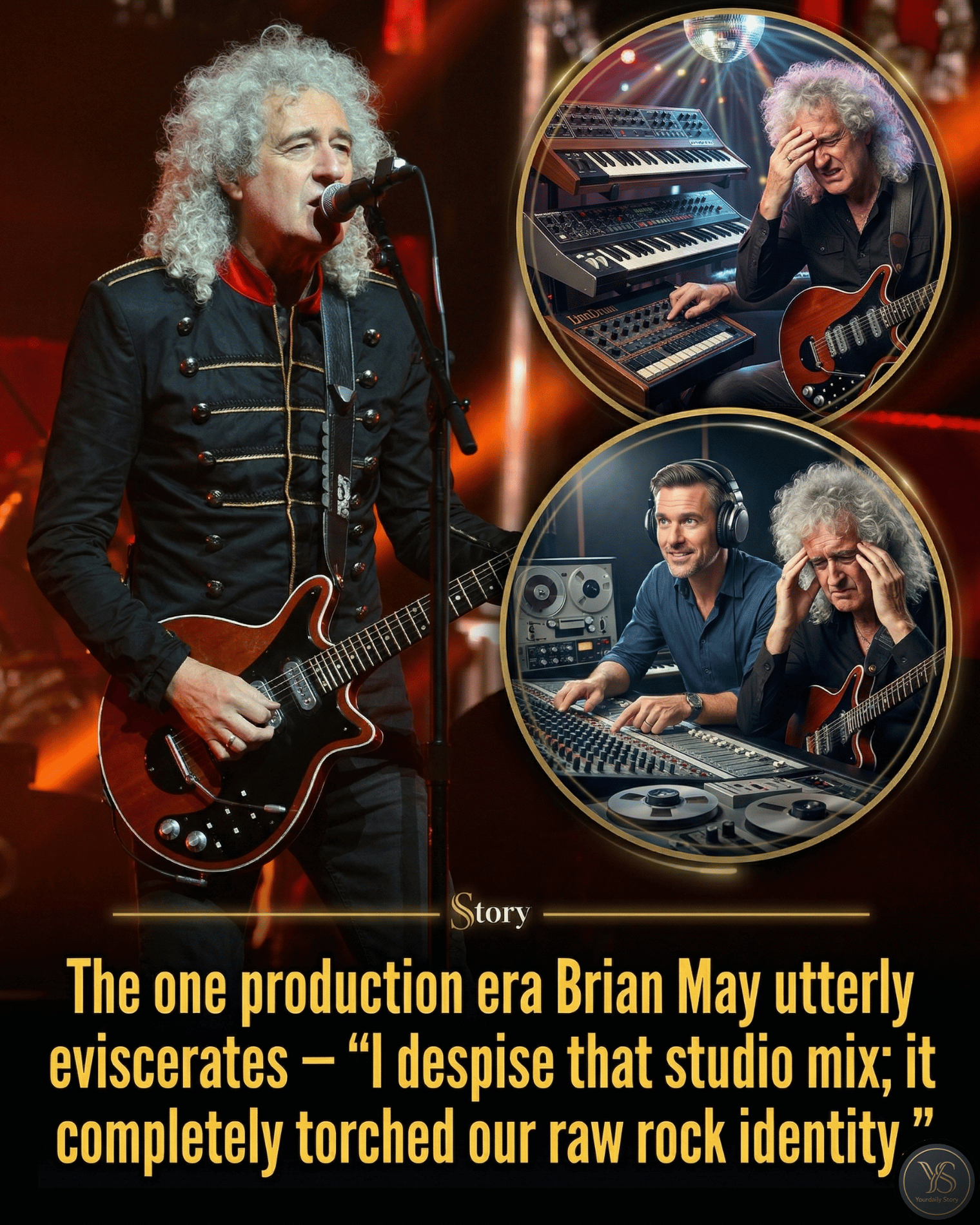 The one production era Brian May utterly eviscerates — “I despise that studio mix; it completely torched our raw rock identity.”