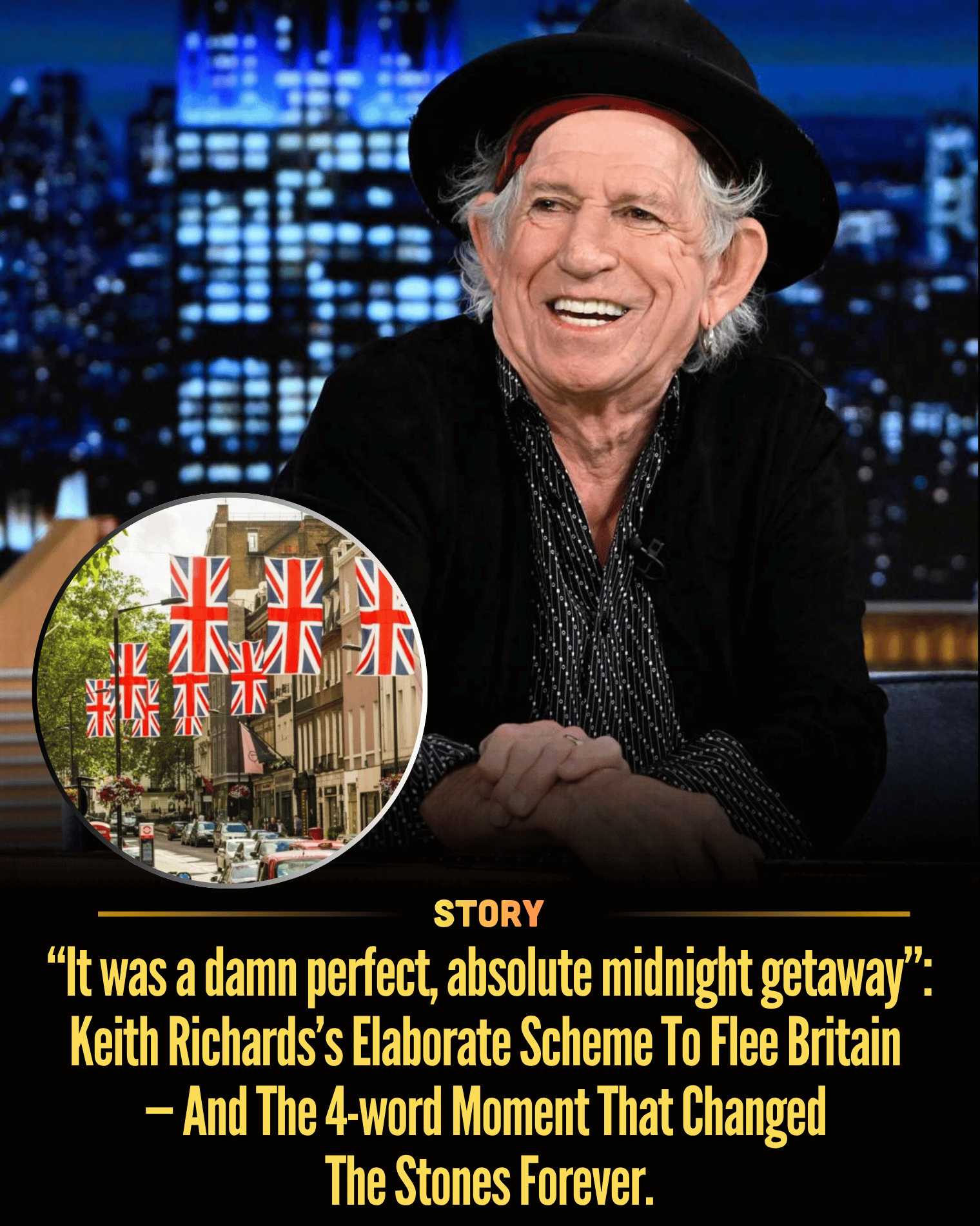 “It was a damn perfect, absolute midnight getaway”: Keith Richards’s Elaborate Scheme To Flee Britain — And The 4-word Moment That Changed The Stones Forever.