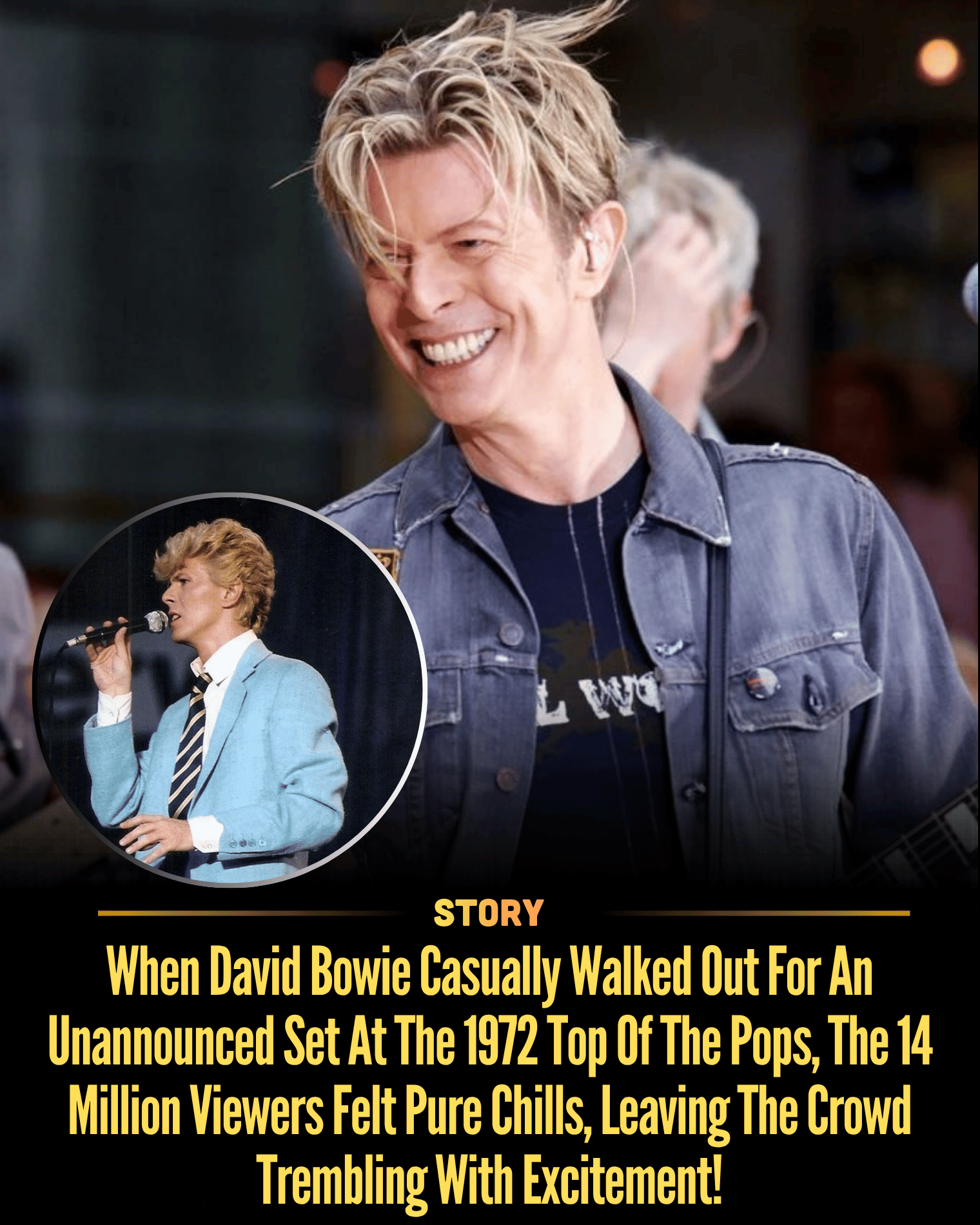 When David Bowie Casually Walked Out For An Unannounced Set At The 1972 Top Of The Pops, The 14 Million Viewers Felt Pure Chills, Leaving The Crowd Trembling With Excitement!