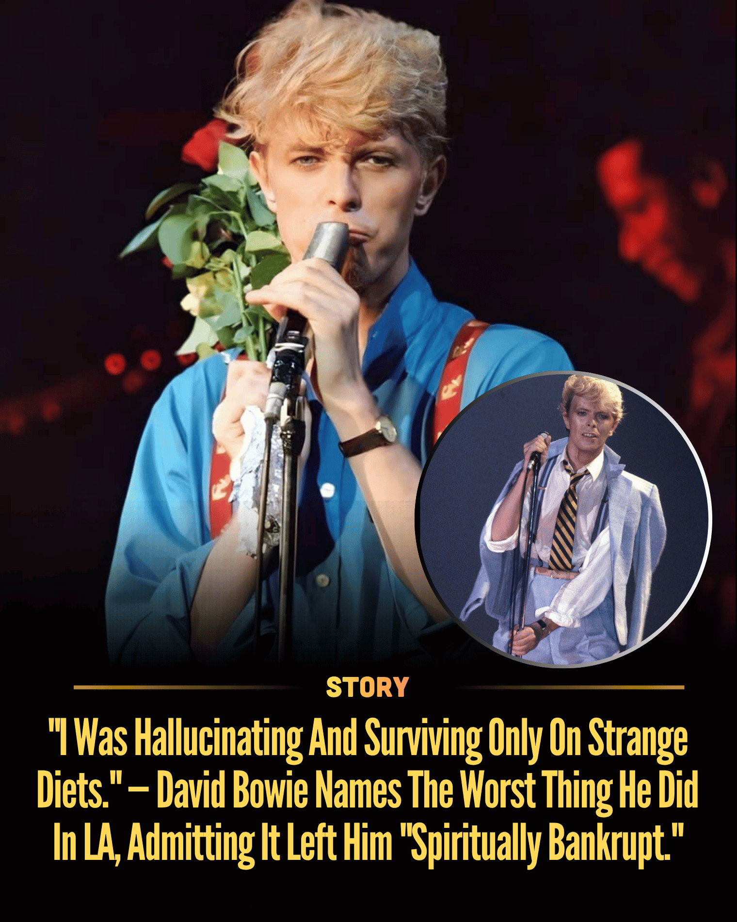 “I Was Hallucinating And Surviving Only On Strange Diets.” — David Bowie Names The Worst Thing He Did In LA, Admitting It Left Him “Spiritually Bankrupt.”