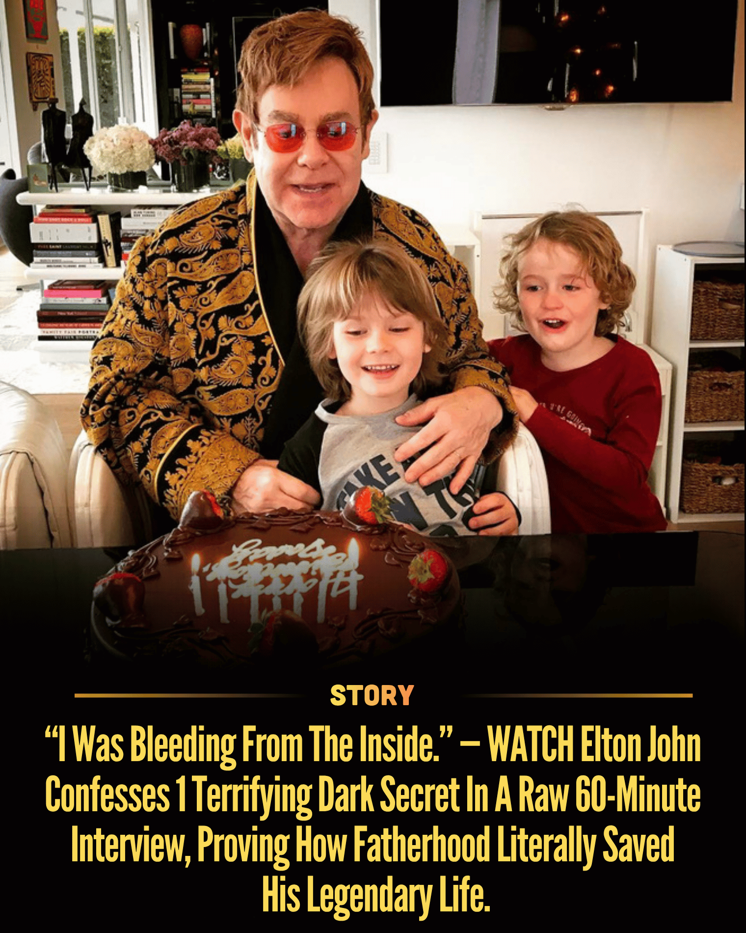 “I Was Bleeding From The Inside.” — WATCH Elton John Confesses 1 Terrifying Dark Secret In A Raw 60-Minute Interview, Proving How Fatherhood Literally Saved His Legendary Life.