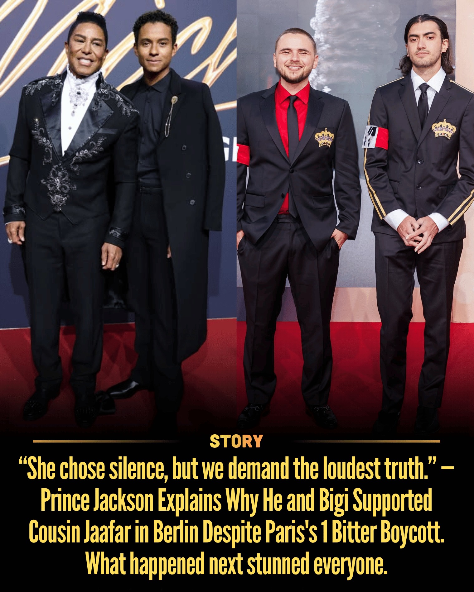 “She chose silence, but we demand the loudest truth.” — Prince Jackson Explains Why He and Bigi Supported Cousin Jaafar in Berlin Despite Paris’s 1 Bitter Boycott. What happened next stunned everyone.