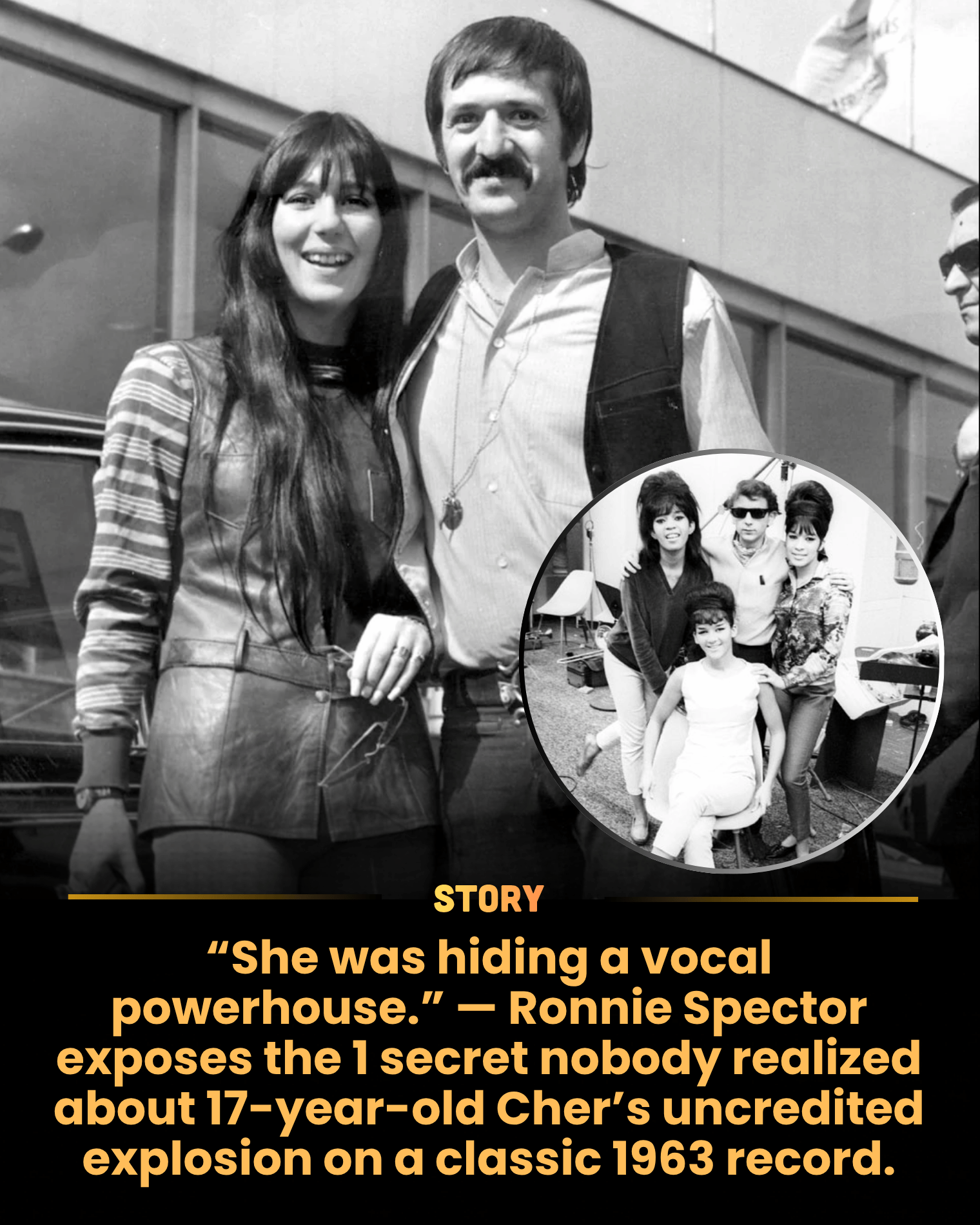 “She was hiding a vocal powerhouse.” — Ronnie Spector exposes the 1 secret nobody realized about 17-year-old Cher’s uncredited explosion on a classic 1963 record.