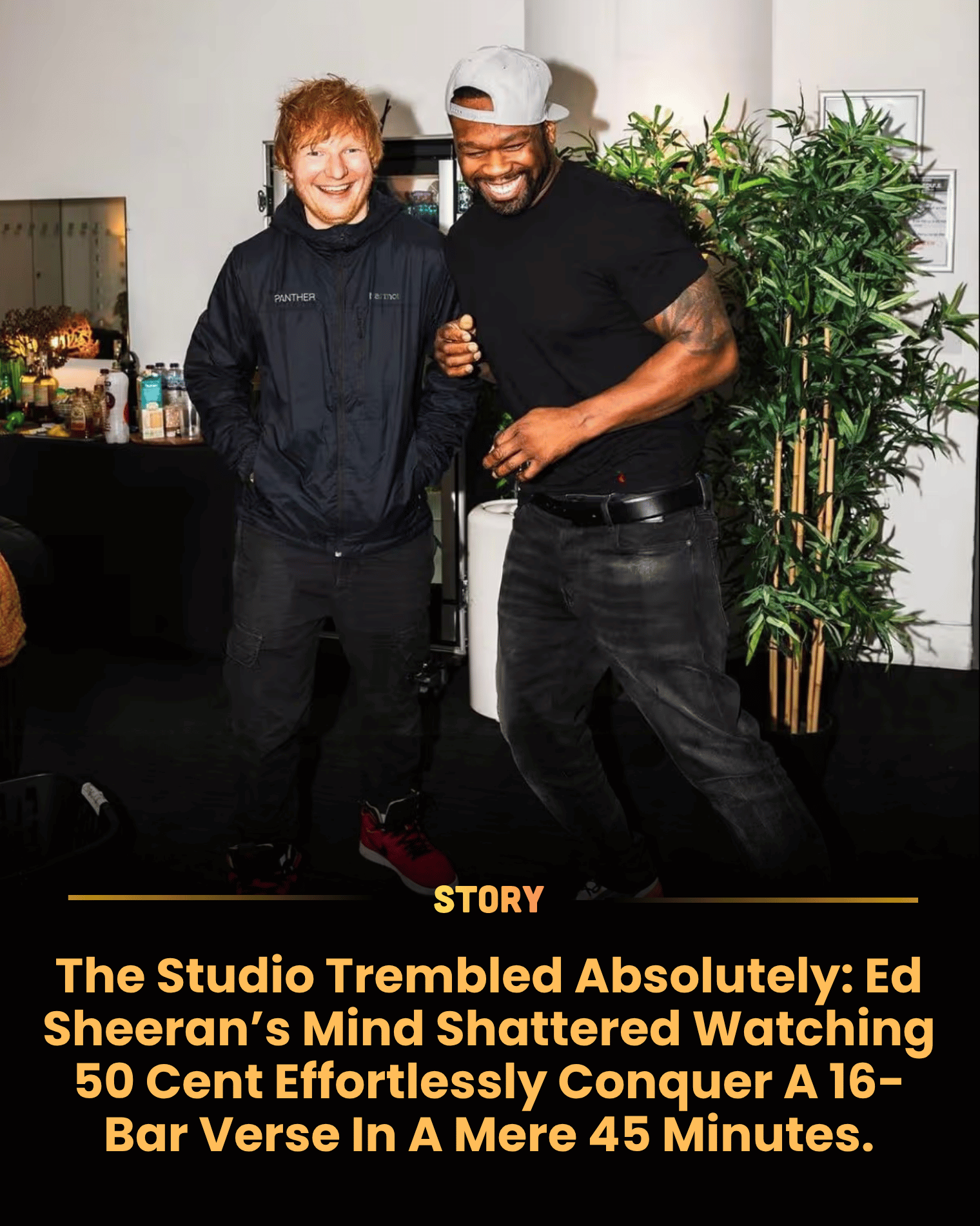 The Studio Trembled Absolutely: Ed Sheeran’s Mind Shattered Watching 50 Cent Effortlessly Conquer A 16-Bar Verse In A Mere 45 Minutes.