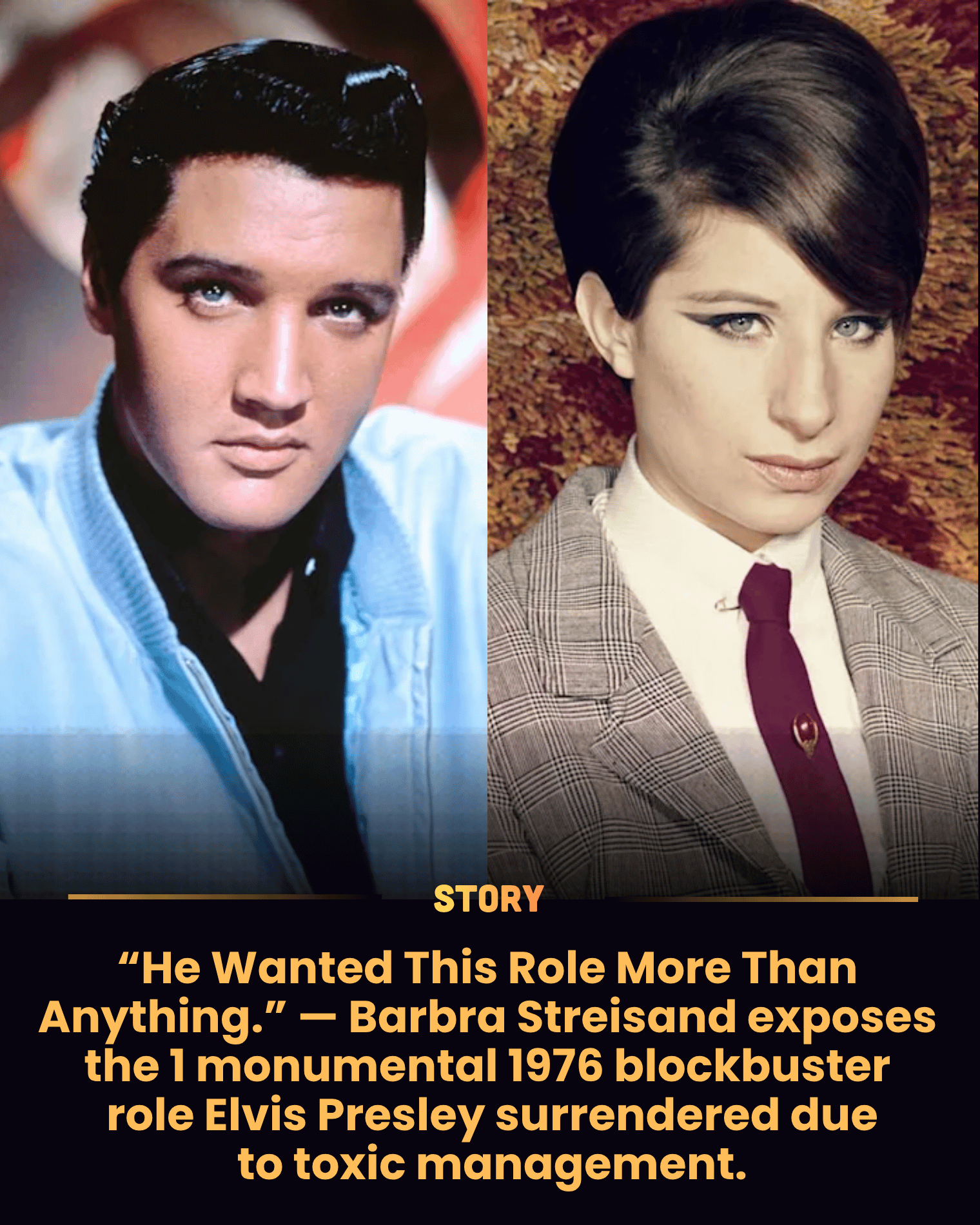 “He Wanted This Role More Than Anything.” — Barbra Streisand exposes the 1 monumental 1976 blockbuster role Elvis Presley surrendered due to toxic management.