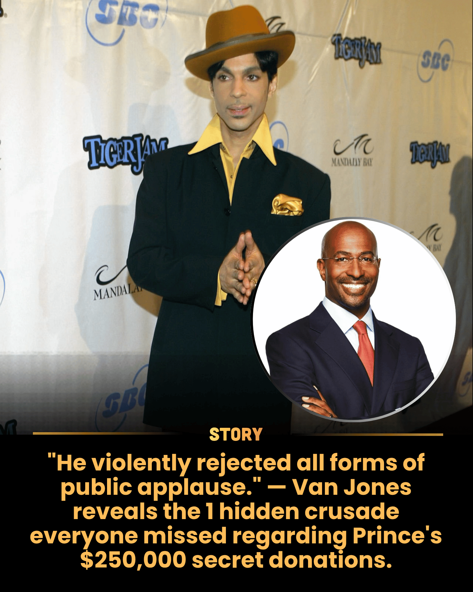 “He violently rejected all forms of public applause.” — Van Jones reveals the 1 hidden crusade everyone missed regarding Prince’s $250,000 secret donations.