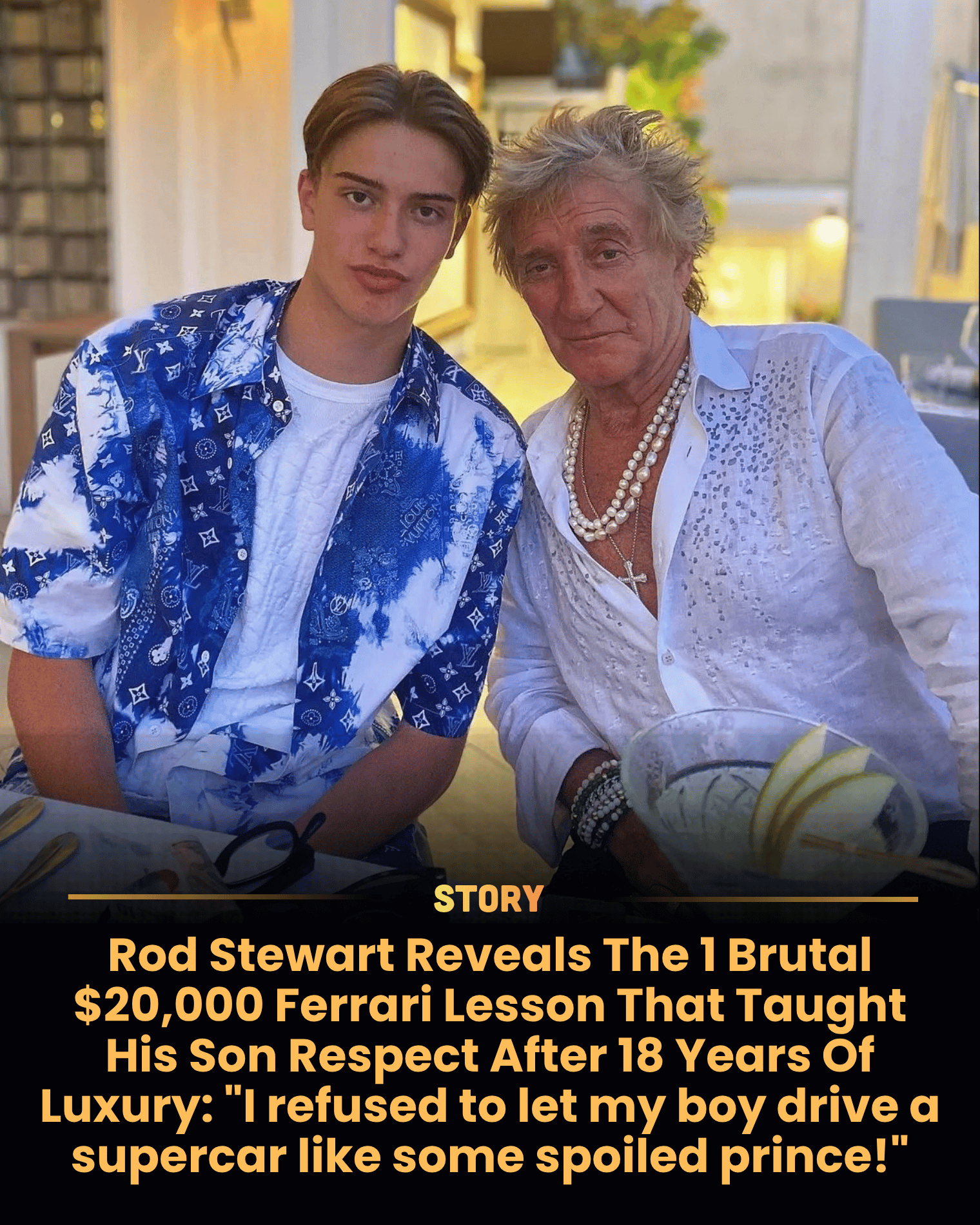 Rod Stewart Reveals The 1 Brutal $20,000 Ferrari Lesson That Taught His Son Respect After 18 Years Of Luxury: “I refused to let my boy drive a supercar like some spoiled prince!”