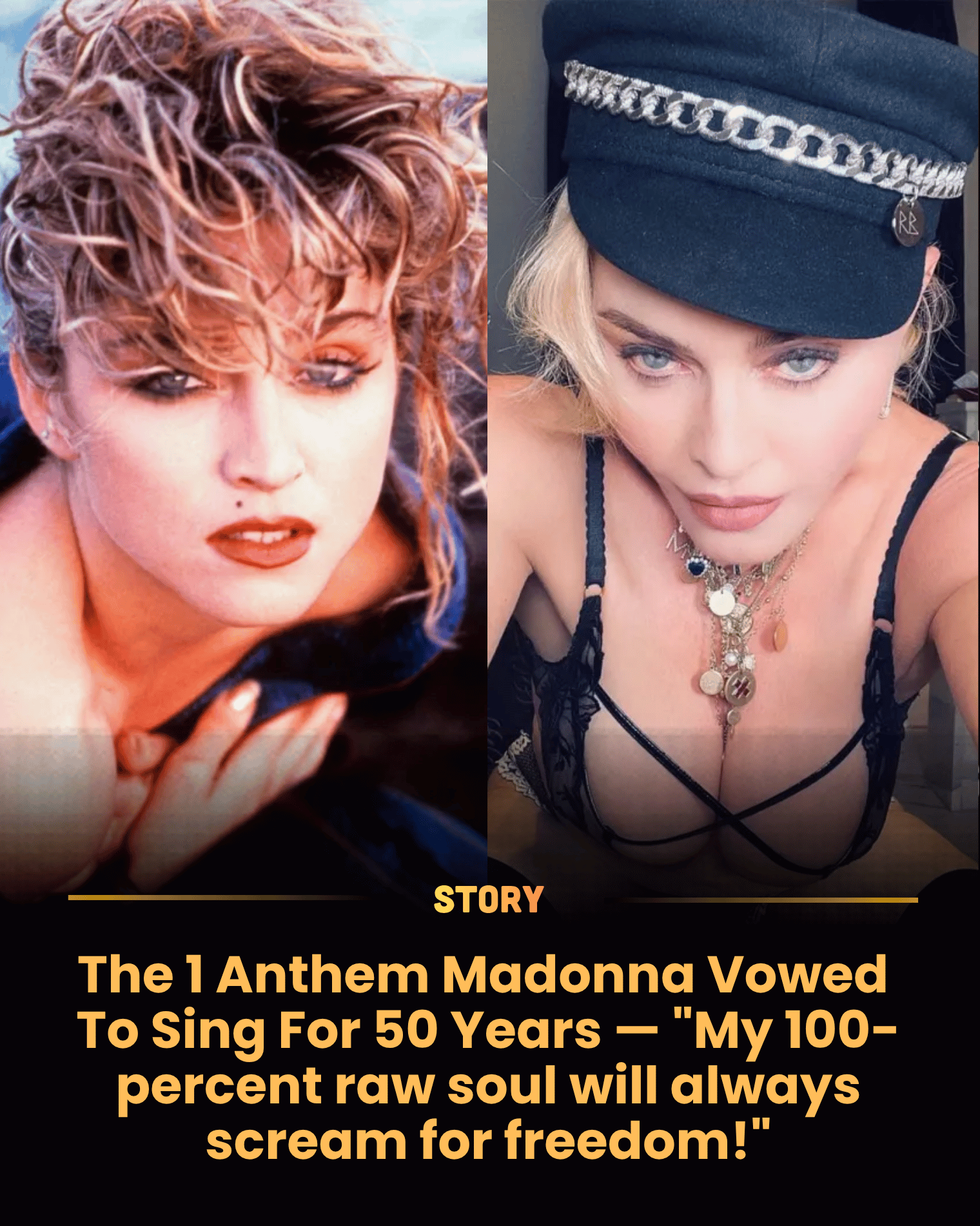The 1 Anthem Madonna Vowed To Sing For 50 Years — “My 100-percent raw soul will always scream for freedom!”