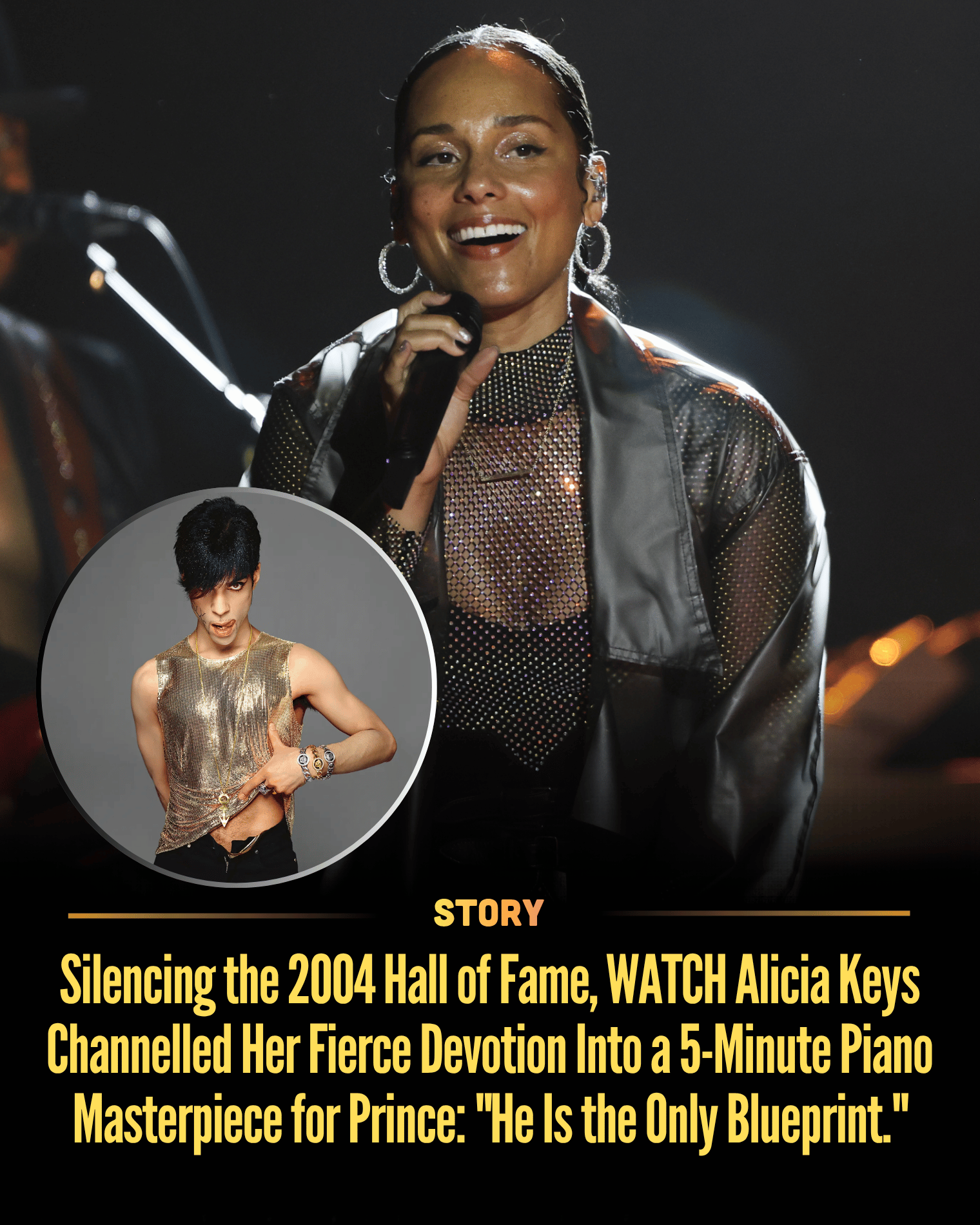Silencing the 2004 Hall of Fame, WATCH Alicia Keys Channelled Her Fierce Devotion Into a 5-Minute Piano Masterpiece for Prince: “He Is the Only Blueprint.”