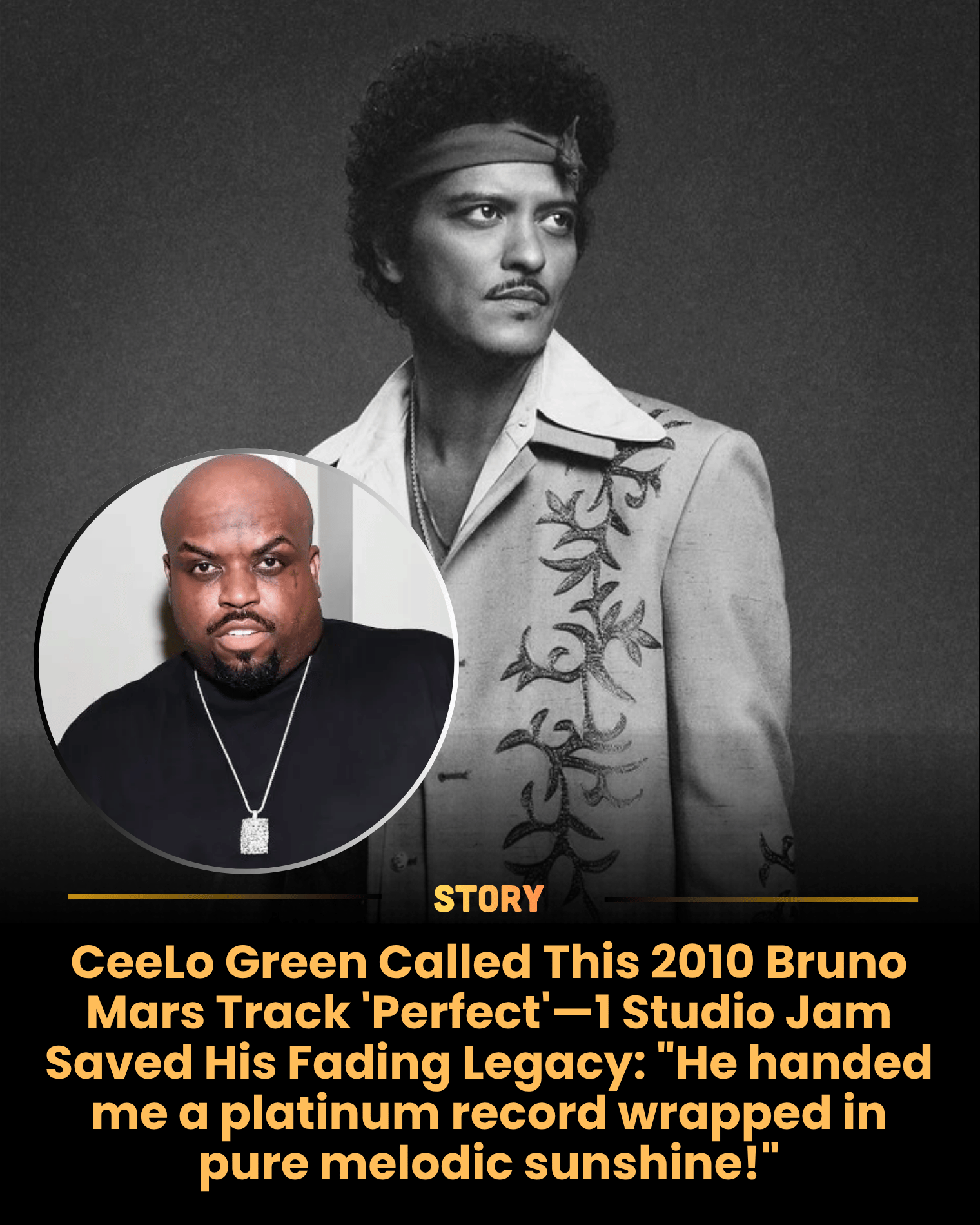 CeeLo Green Called This 2010 Bruno Mars Track ‘Perfect’—1 Studio Jam Saved His Fading Legacy: “He handed me a platinum record wrapped in pure melodic sunshine!”