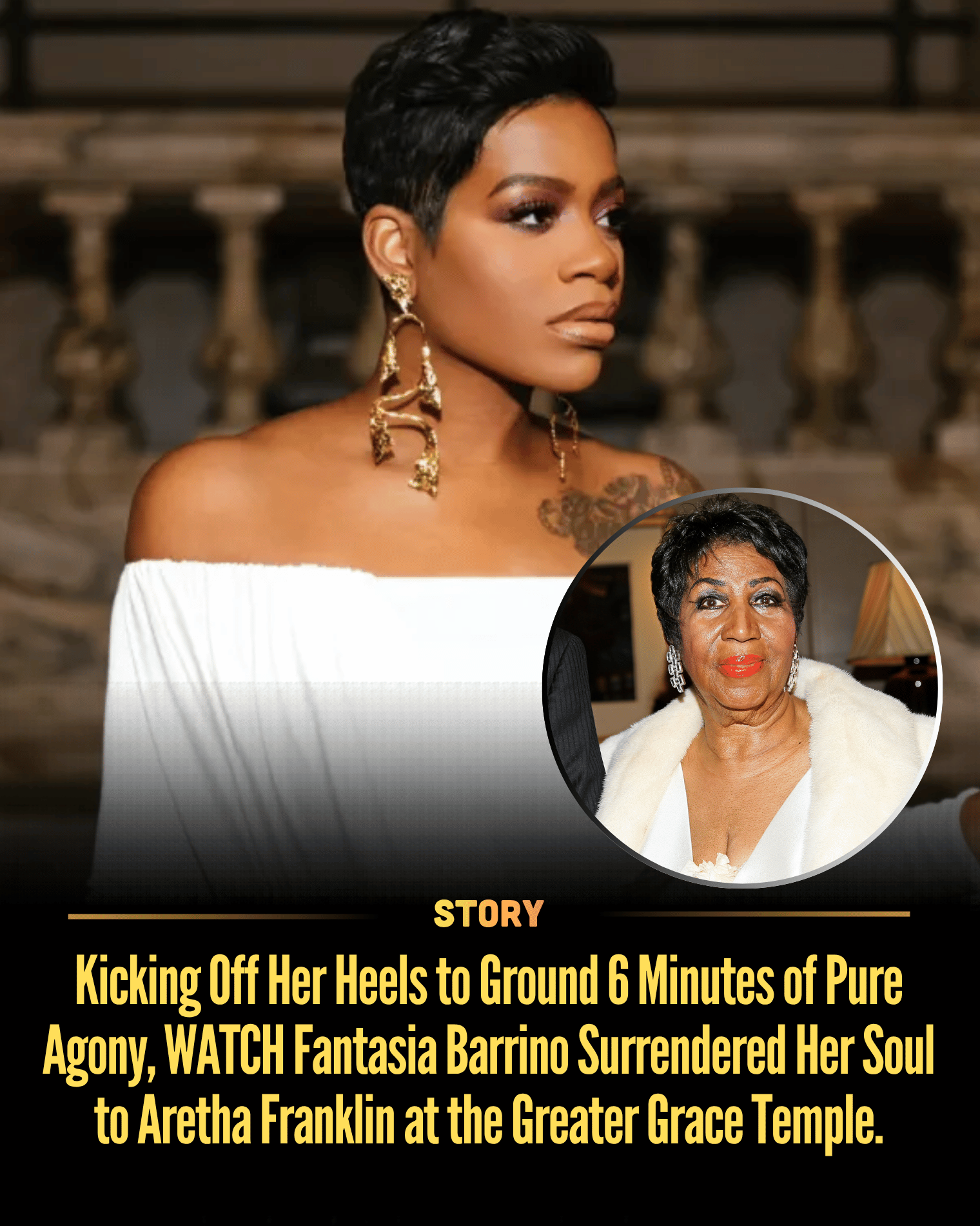 Kicking Off Her Heels to Ground 6 Minutes of Pure Agony, WATCH Fantasia Barrino Surrendered Her Soul to Aretha Franklin at the Greater Grace Temple.