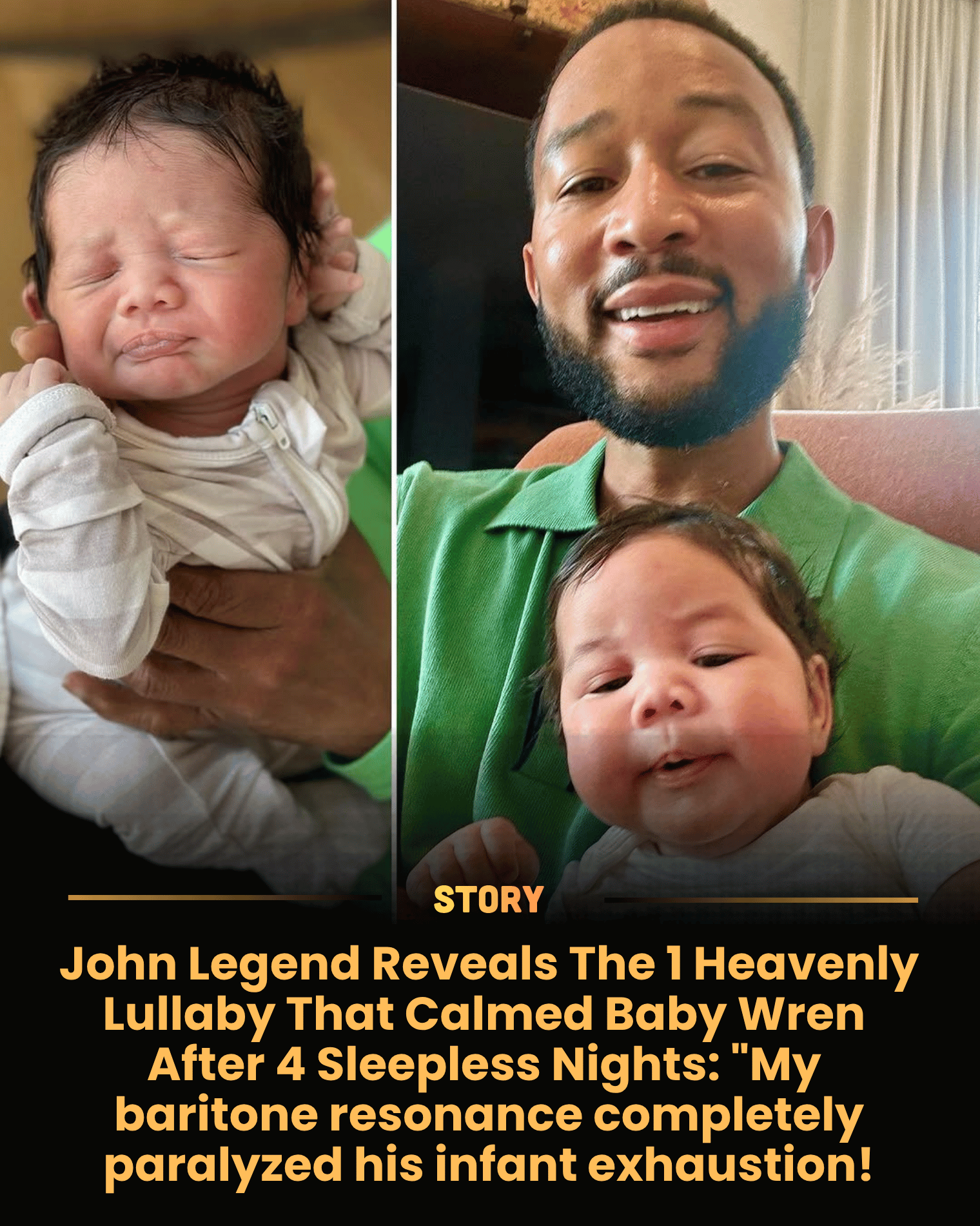 John Legend Reveals The 1 Heavenly Lullaby That Calmed Baby Wren After 4 Sleepless Nights: “My baritone resonance completely paralyzed his infant exhaustion!