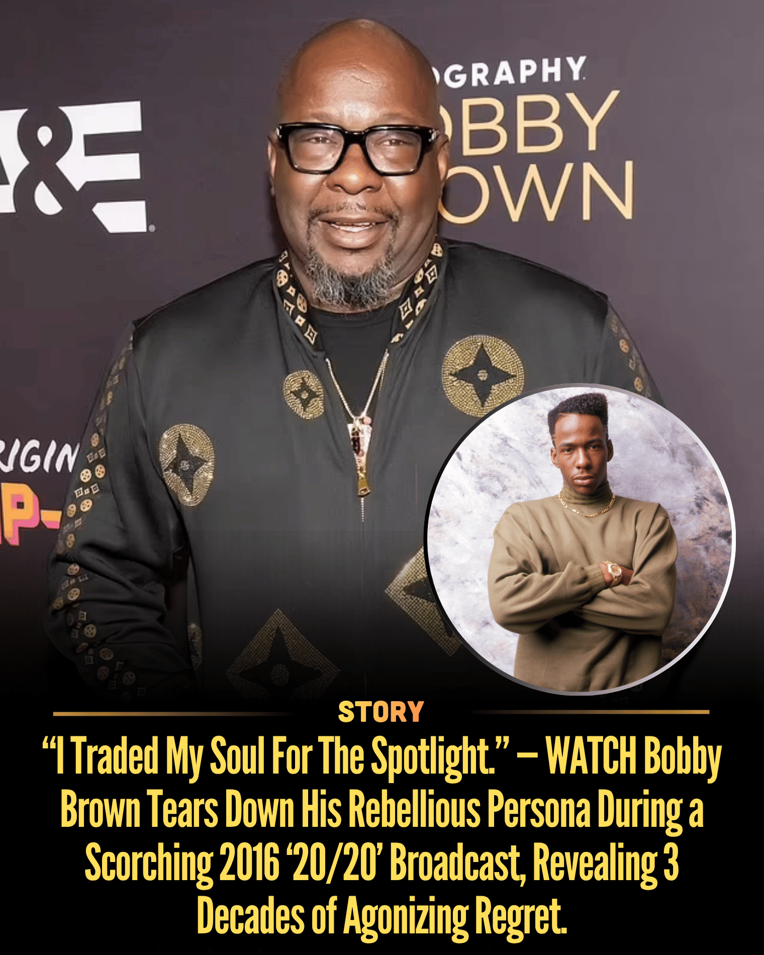 “I Traded My Soul For The Spotlight.” — WATCH Bobby Brown Tears Down His Rebellious Persona During a Scorching 2016 ‘20/20’ Broadcast, Revealing 3 Decades of Agonizing Regret.