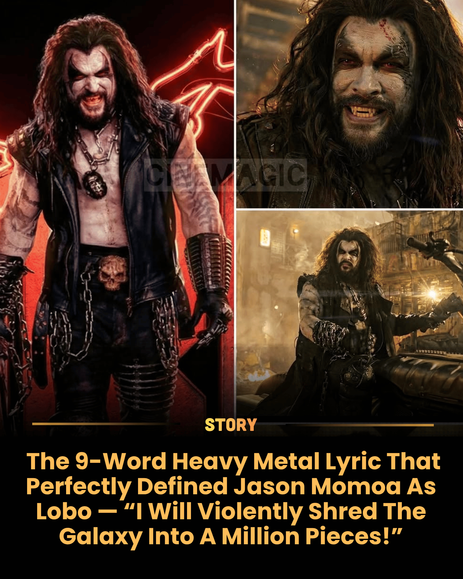 The 9-Word Heavy Metal Lyric That Perfectly Defined Jason Momoa As Lobo — “I Will Violently Shred The Galaxy Into A Million Pieces!”
