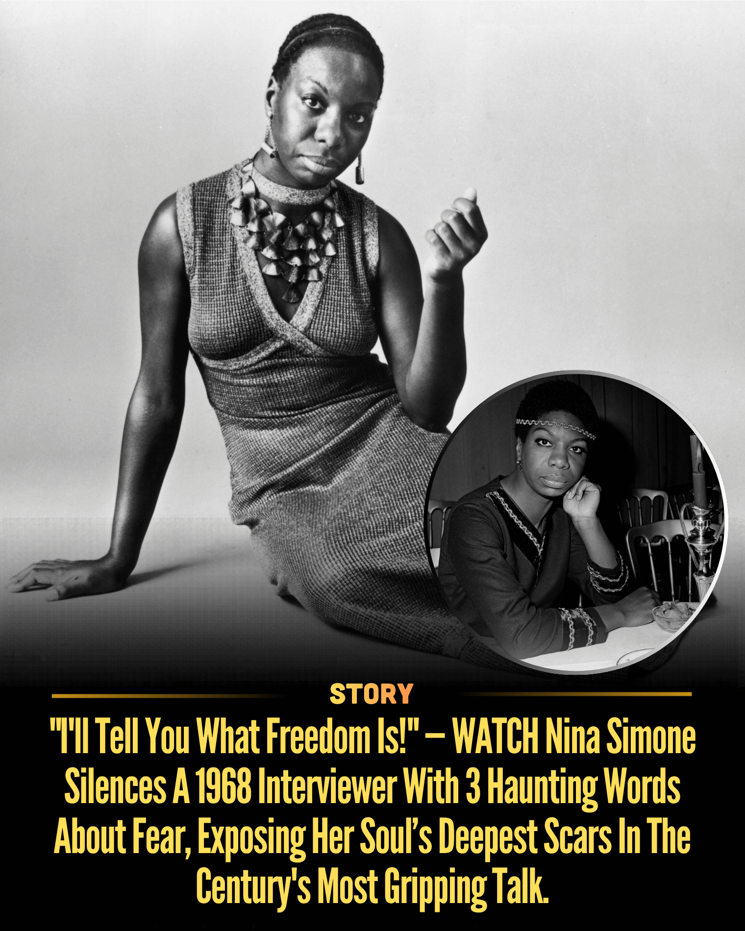 “I’ll Tell You What Freedom Is!” — WATCH Nina Simone Silences A 1968 Interviewer With 3 Haunting Words About Fear, Exposing Her Soul’s Deepest Scars In The Century’s Most Gripping Talk.
