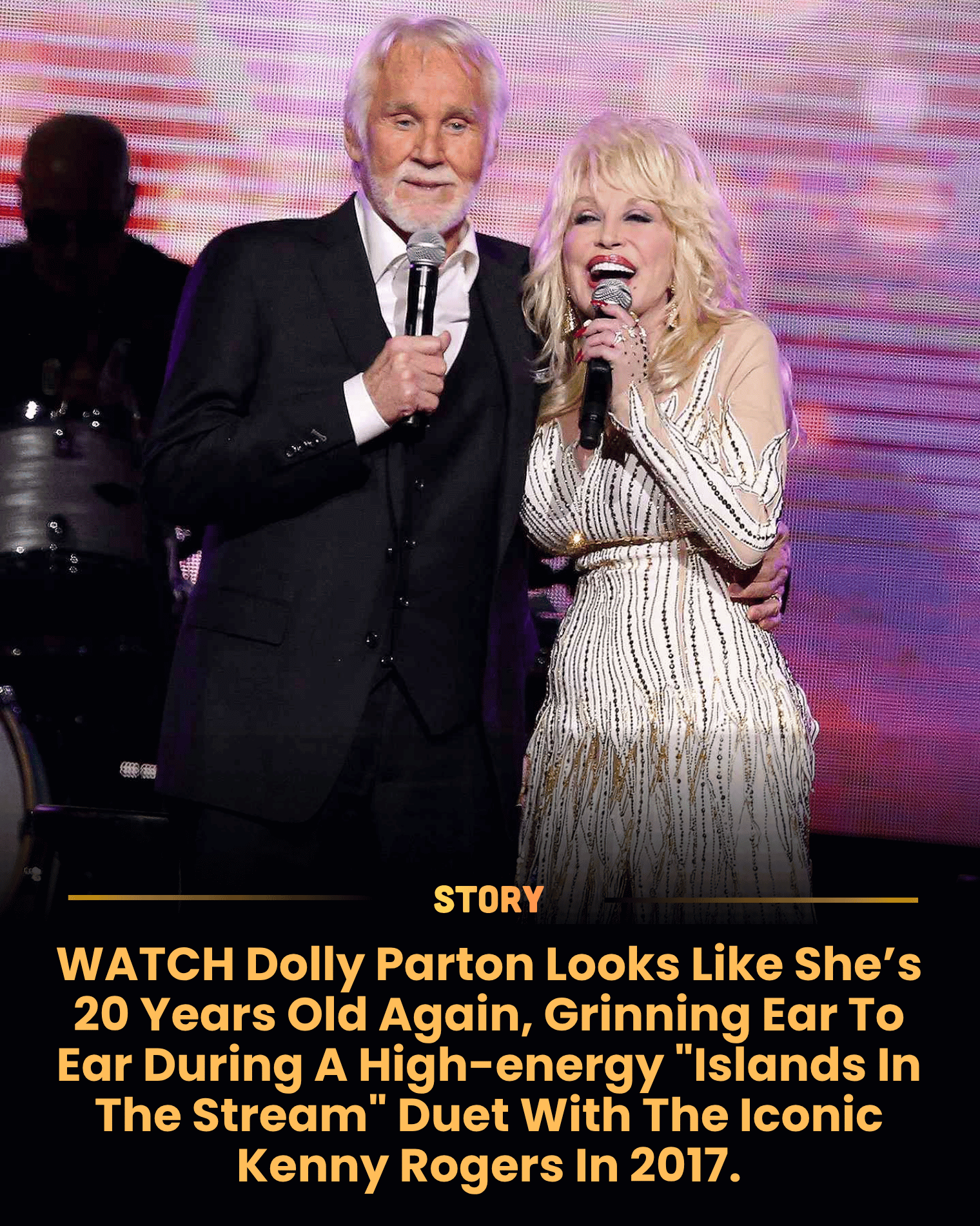WATCH Dolly Parton Looks Like She’s 20 Years Old Again, Grinning Ear To Ear During A High-energy “Islands In The Stream” Duet With The Iconic Kenny Rogers In 2017.