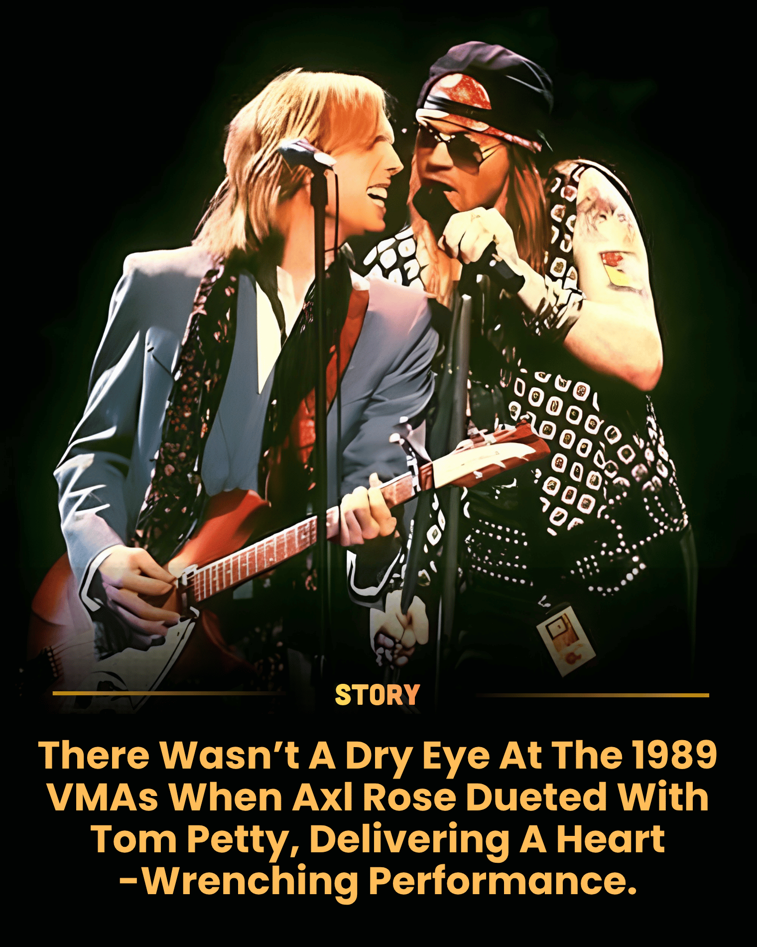 There Wasn’t A Dry Eye At The 1989 VMAs When Axl Rose Dueted With Tom Petty, Delivering A Heart-Wrenching Performance.