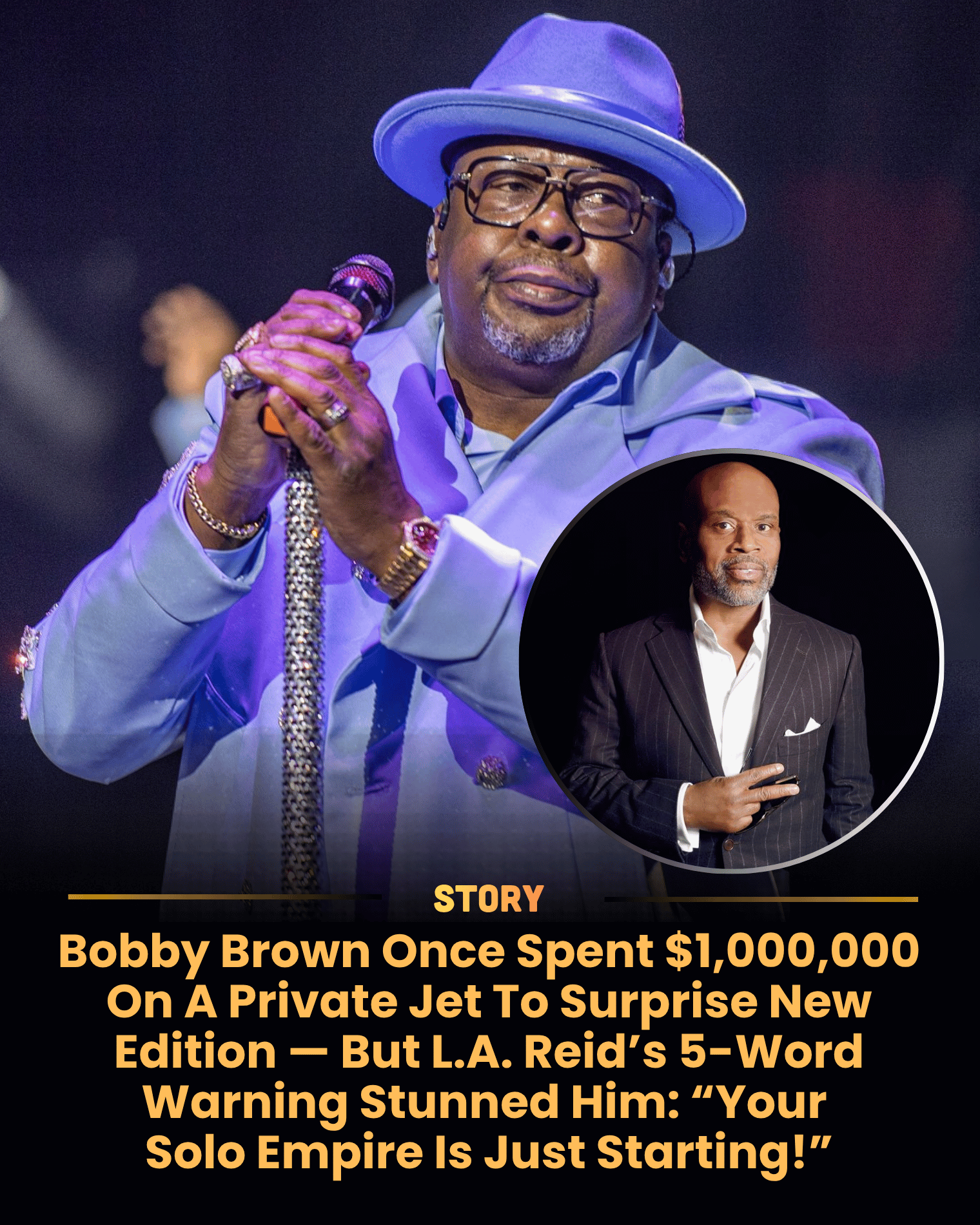 Bobby Brown Once Spent $1,000,000 On A Private Jet To Surprise New Edition — But L.A. Reid’s 5-Word Warning Stunned Him: “Your Solo Empire Is Just Starting!”