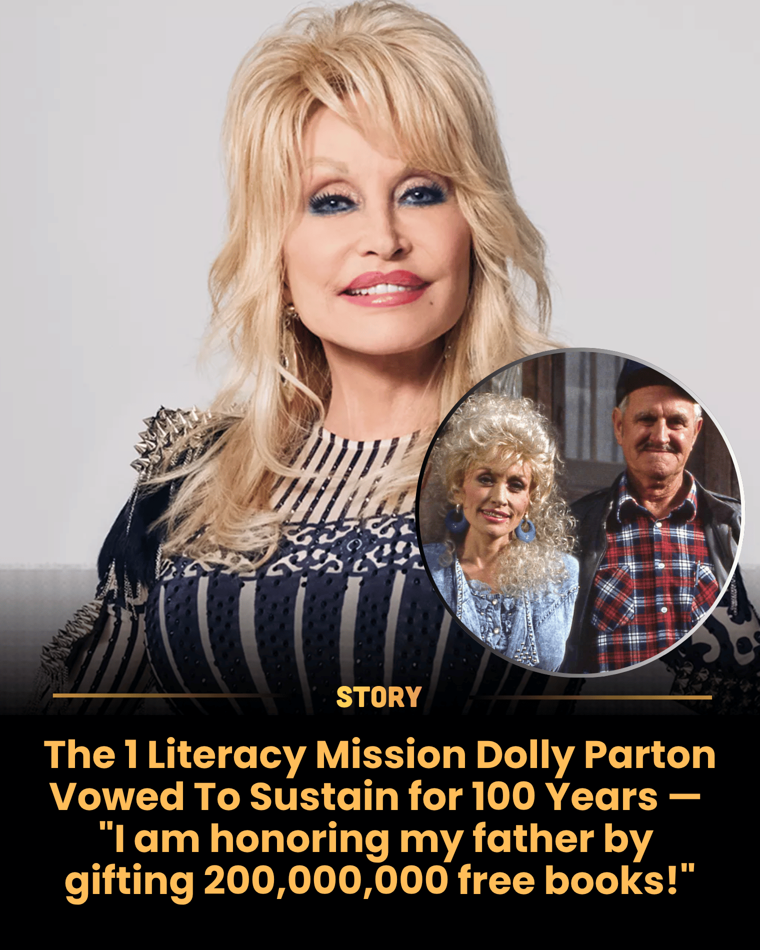 The 1 Literacy Mission Dolly Parton Vowed To Sustain for 100 Years — “I am honoring my father by gifting 200,000,000 free books!”
