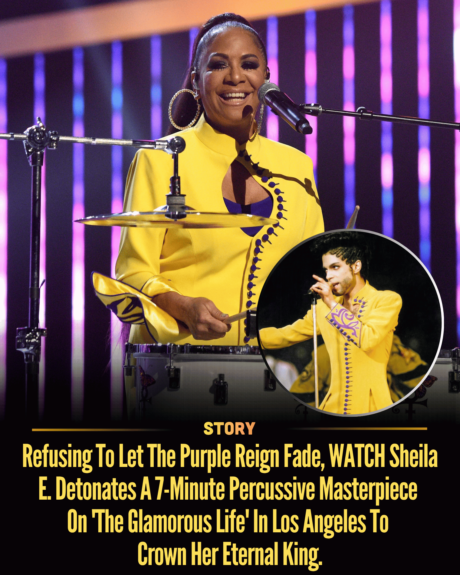 Refusing To Let The Purple Reign Fade, WATCH Sheila E. Detonates A 7-Minute Percussive Masterpiece On ‘The Glamorous Life’ In Los Angeles To Crown Her Eternal King.