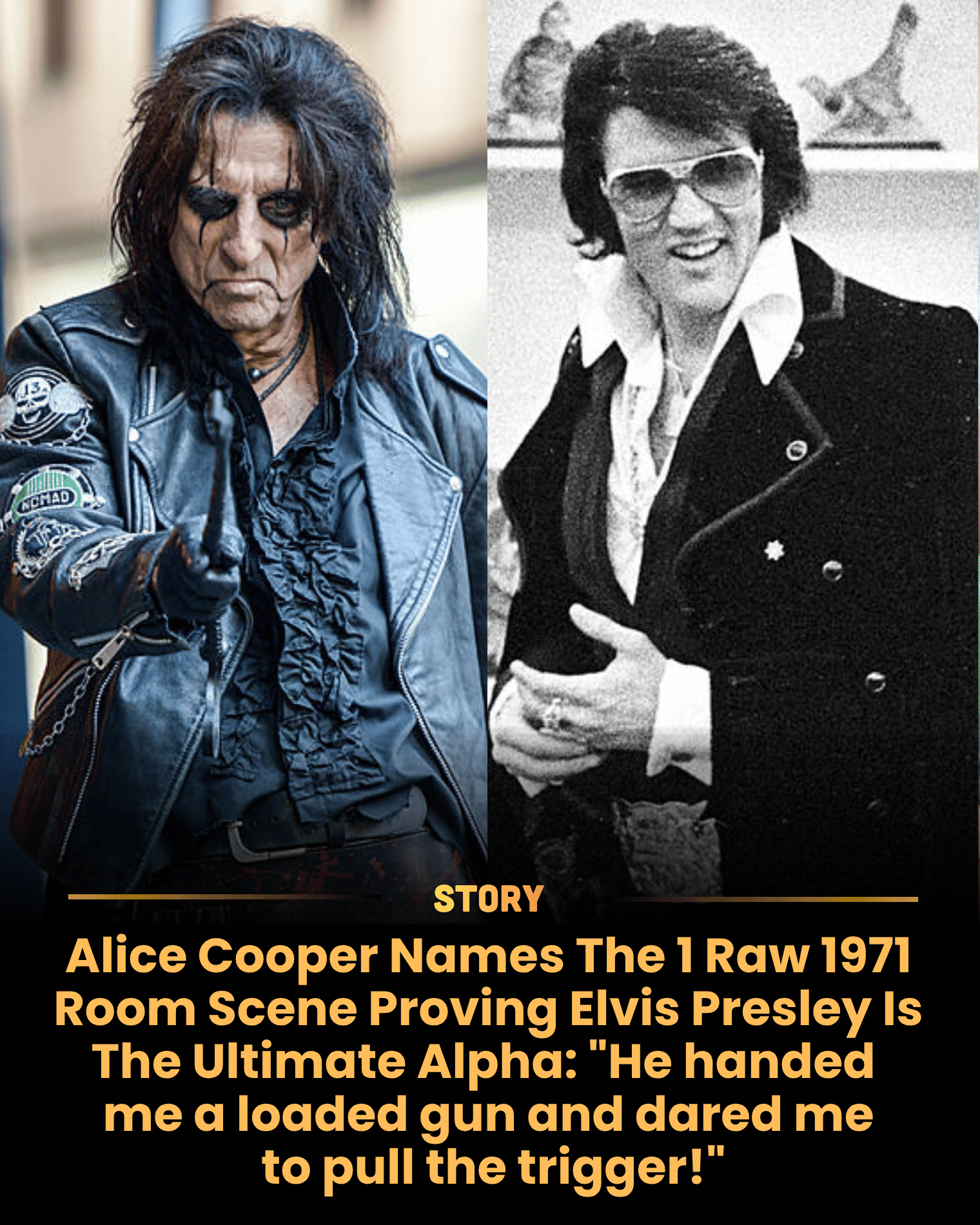 Alice Cooper Names The 1 Raw 1971 Room Scene Proving Elvis Presley Is The Ultimate Alpha: “He handed me a loaded gun and dared me to pull the trigger!”