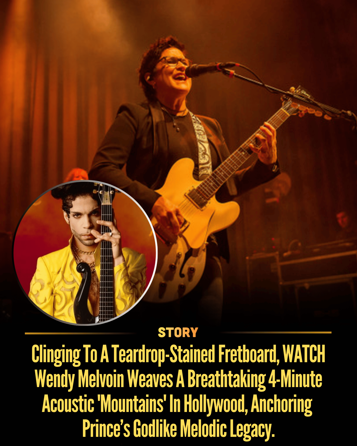 Clinging To A Teardrop-Stained Fretboard, WATCH Wendy Melvoin Weaves A Breathtaking 4-Minute Acoustic ‘Mountains’ In Hollywood, Anchoring Prince’s Godlike Melodic Legacy.