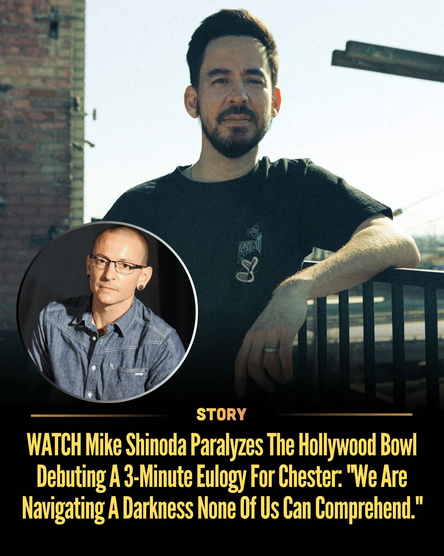 WATCH Mike Shinoda Paralyzes The Hollywood Bowl Debuting A 3-Minute Eulogy For Chester: “We Are Navigating A Darkness None Of Us Can Comprehend.”