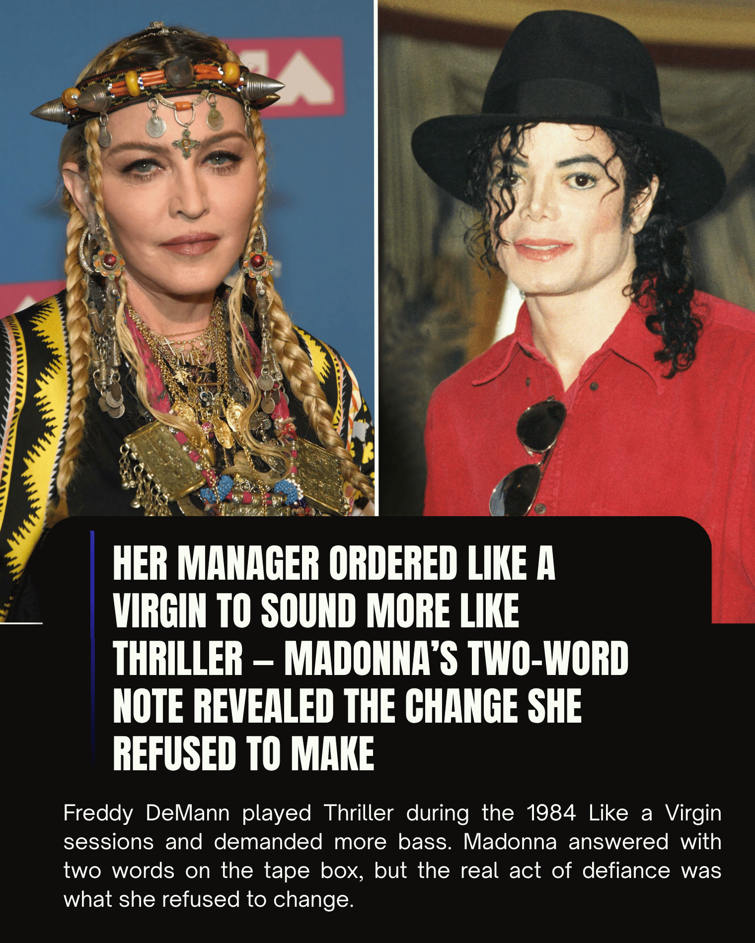 Her Manager Ordered Like a Virgin to Sound More Like Thriller — Madonna’s Two-Word Note Revealed the Change She Refused to Make.
