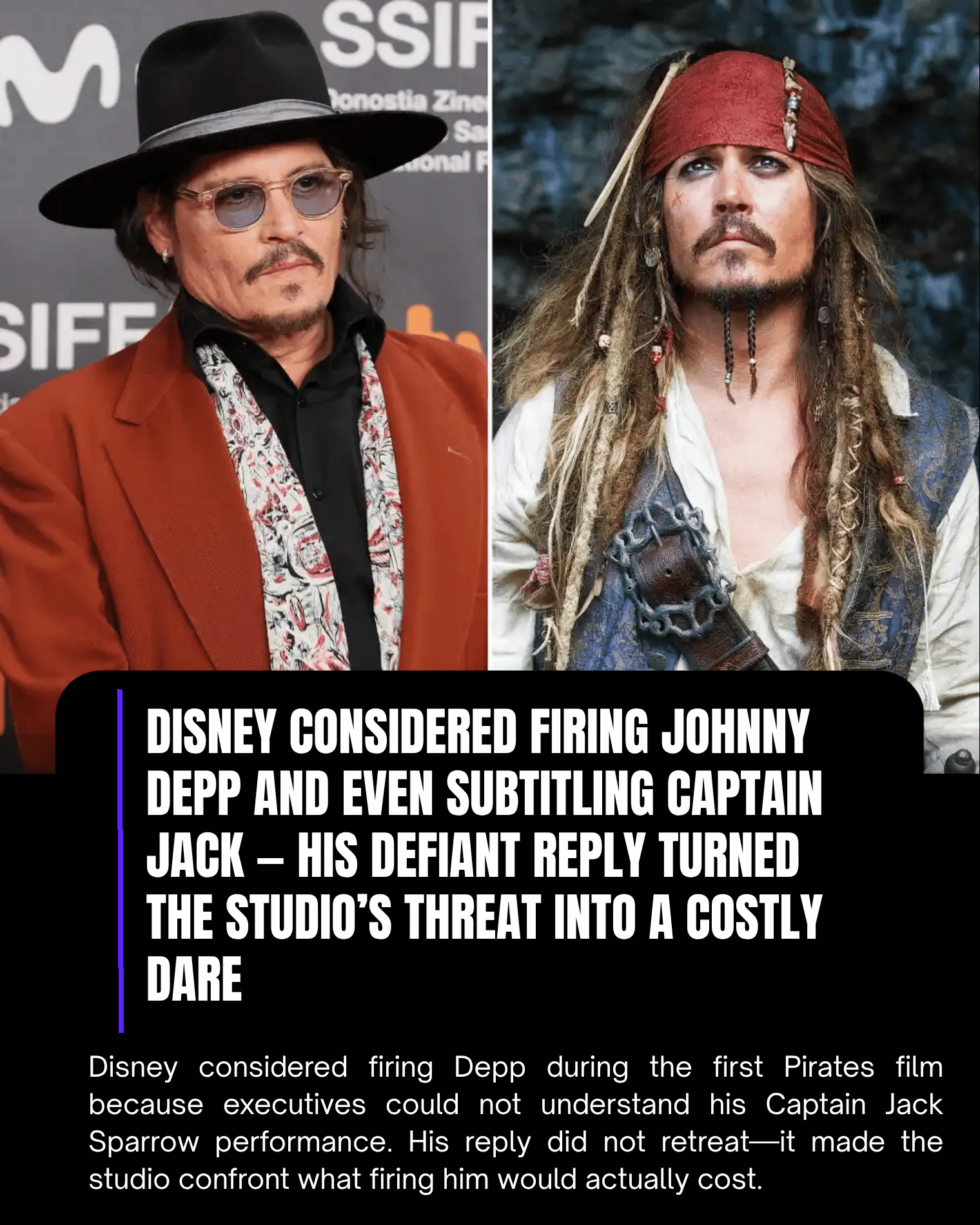 Disney Considered Firing Johnny Depp and Even Subtitling Captain Jack — His Defiant Reply Turned the Studio’s Threat Into a Costly Dare