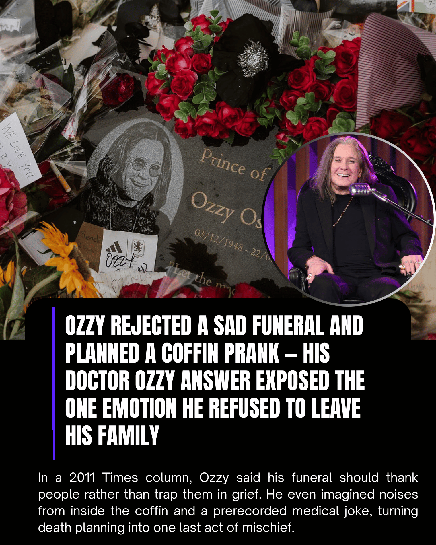 Ozzy Rejected a Sad Funeral and Planned a Coffin Prank — His Doctor Ozzy Answer Exposed the One Emotion He Refused to Leave His Family